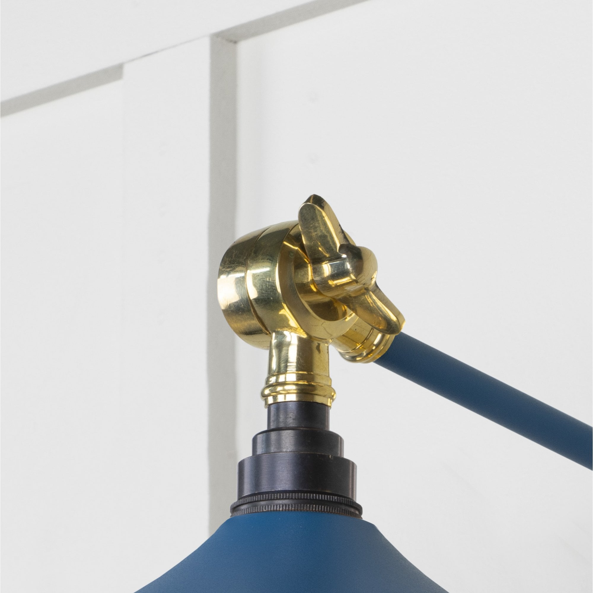 From The Anvil Smooth Brass Flora Wall Light - Upstream (Blue)