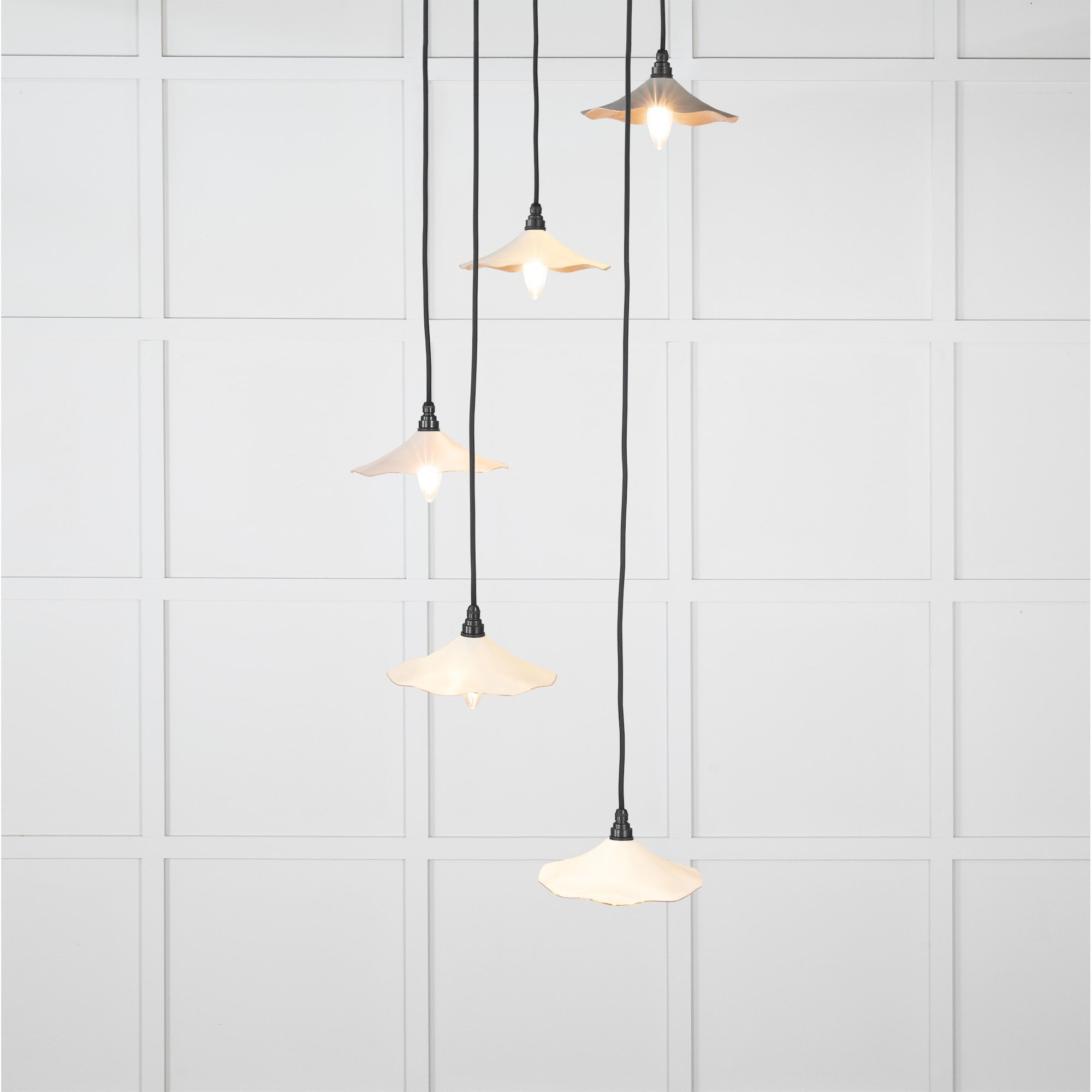 From The Anvil Smooth Copper Flora Cluster Pendant - Teasel (Off White/Cream)