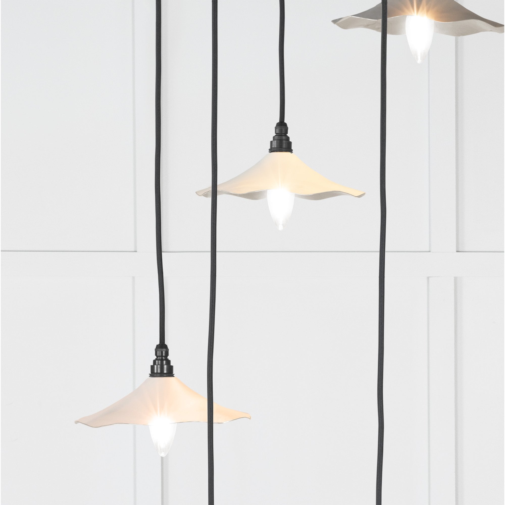 From The Anvil Smooth Nickel Flora Cluster Pendant - Teasel (Off White/Cream)