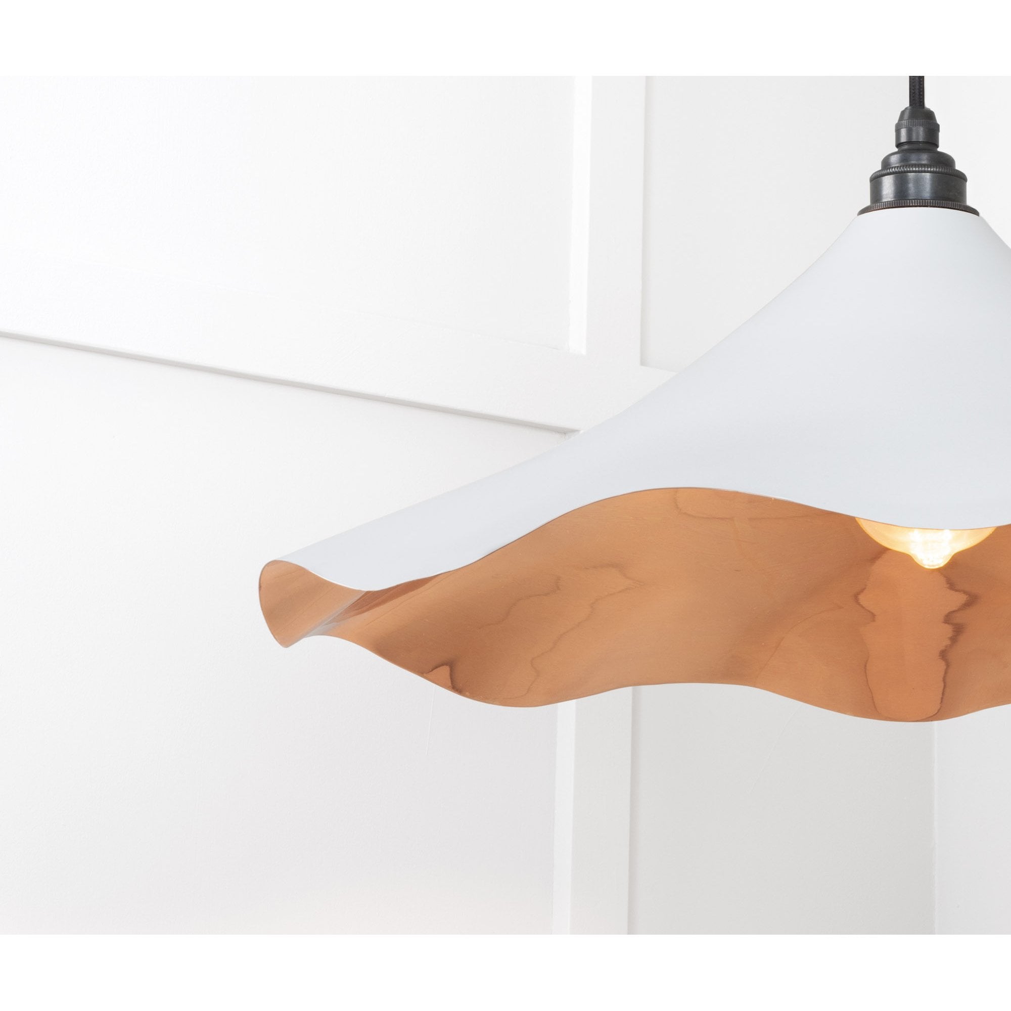 From The Anvil Smooth Copper Flora Pendant - Birch (Pale Grey)