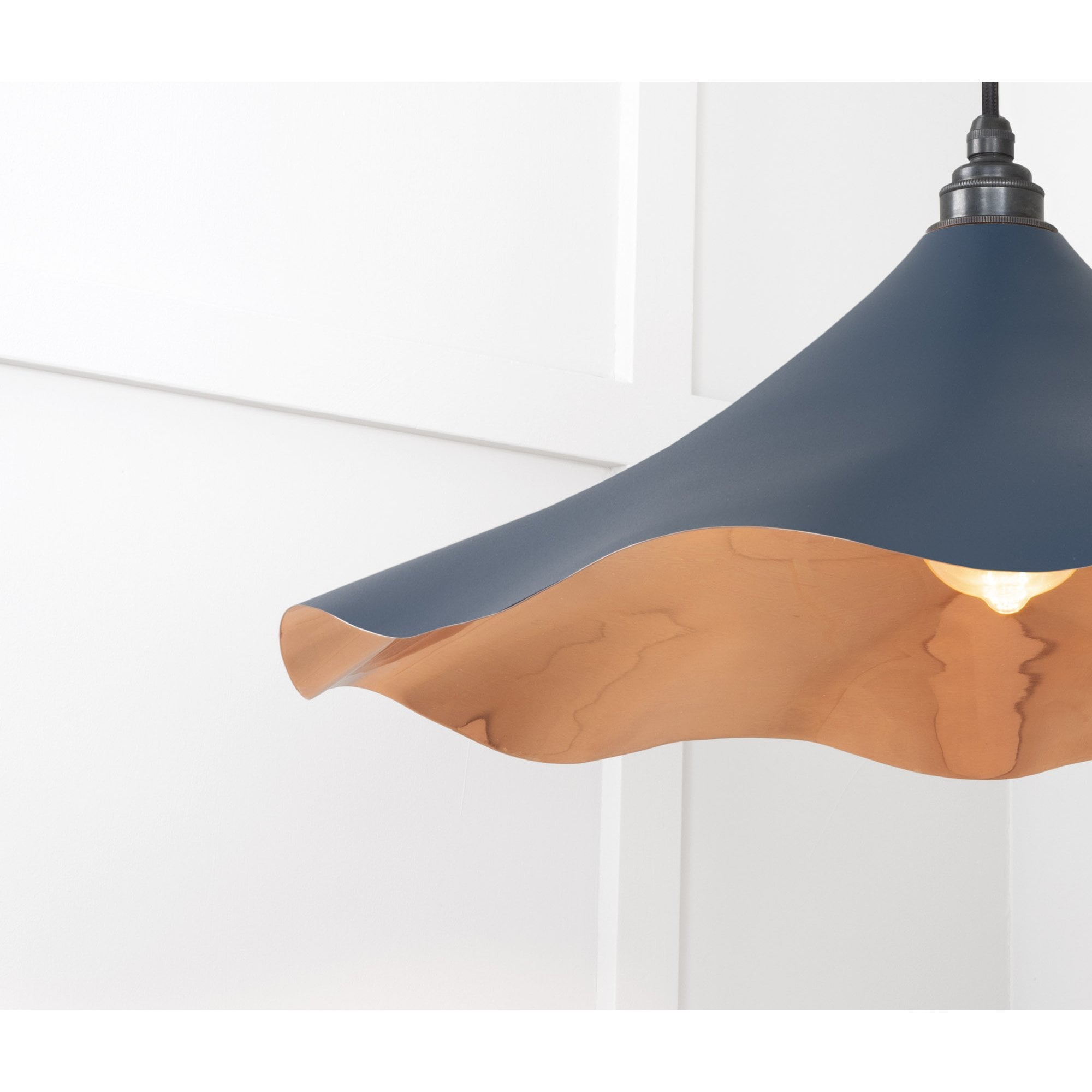 From The Anvil Smooth Copper Flora Pendant - Dusk (Dark Blue/Grey)