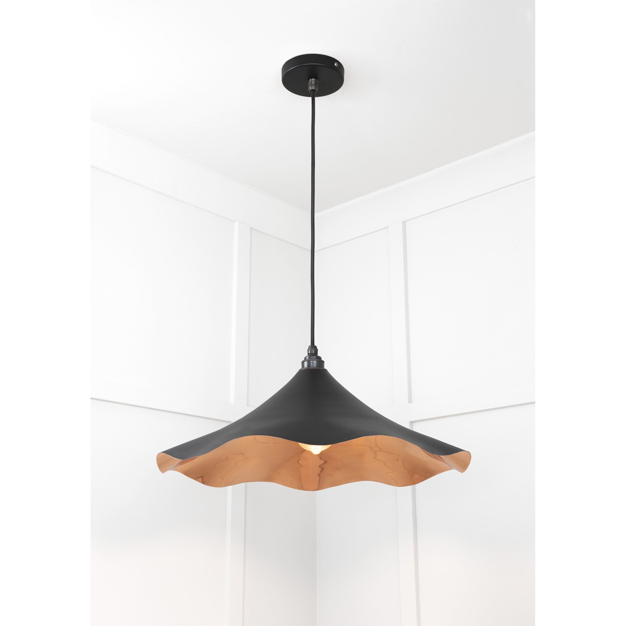 From The Anvil Smooth Copper Flora Pendant - Elan Black