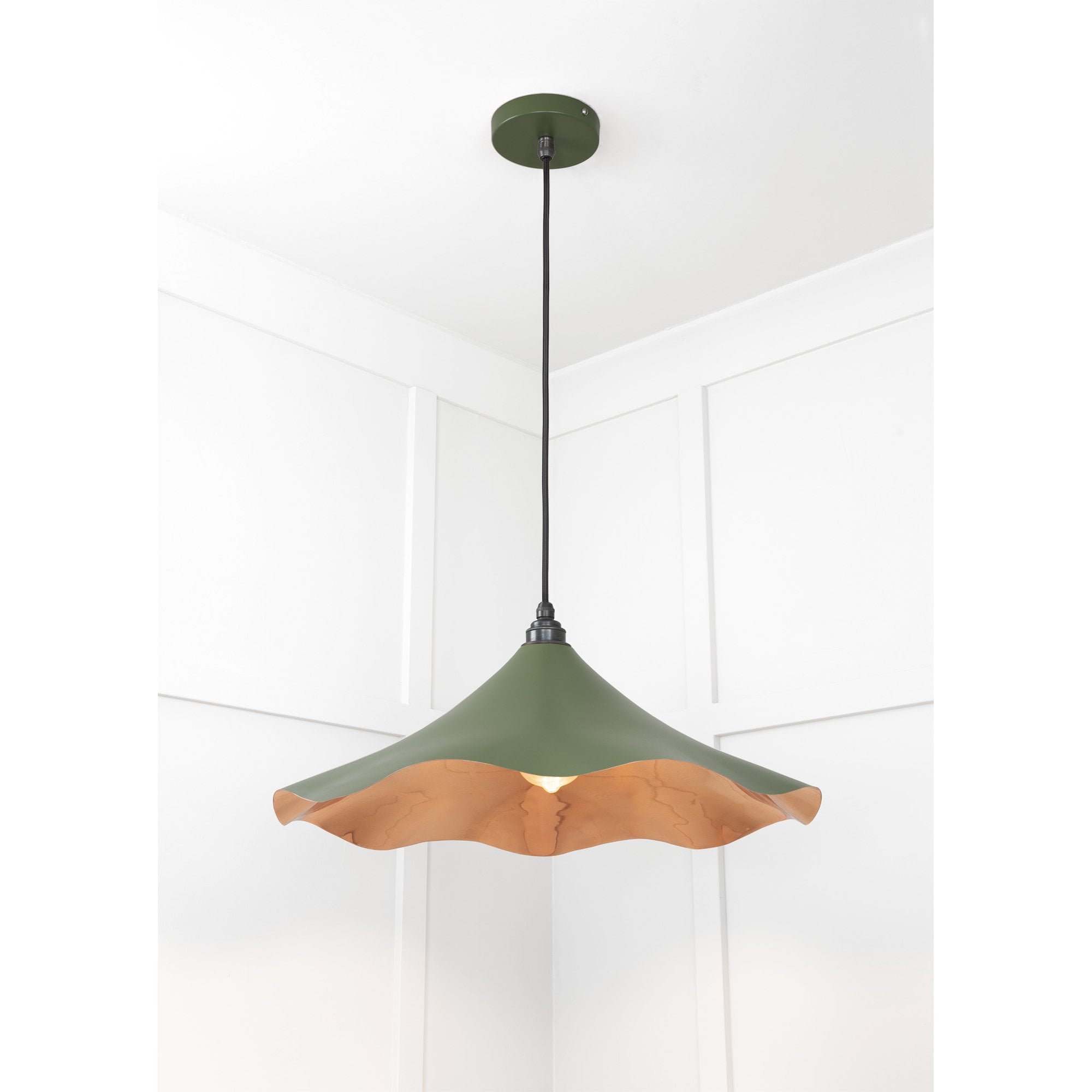 From The Anvil Smooth Copper Flora Pendant - Heath (Earthy Green)