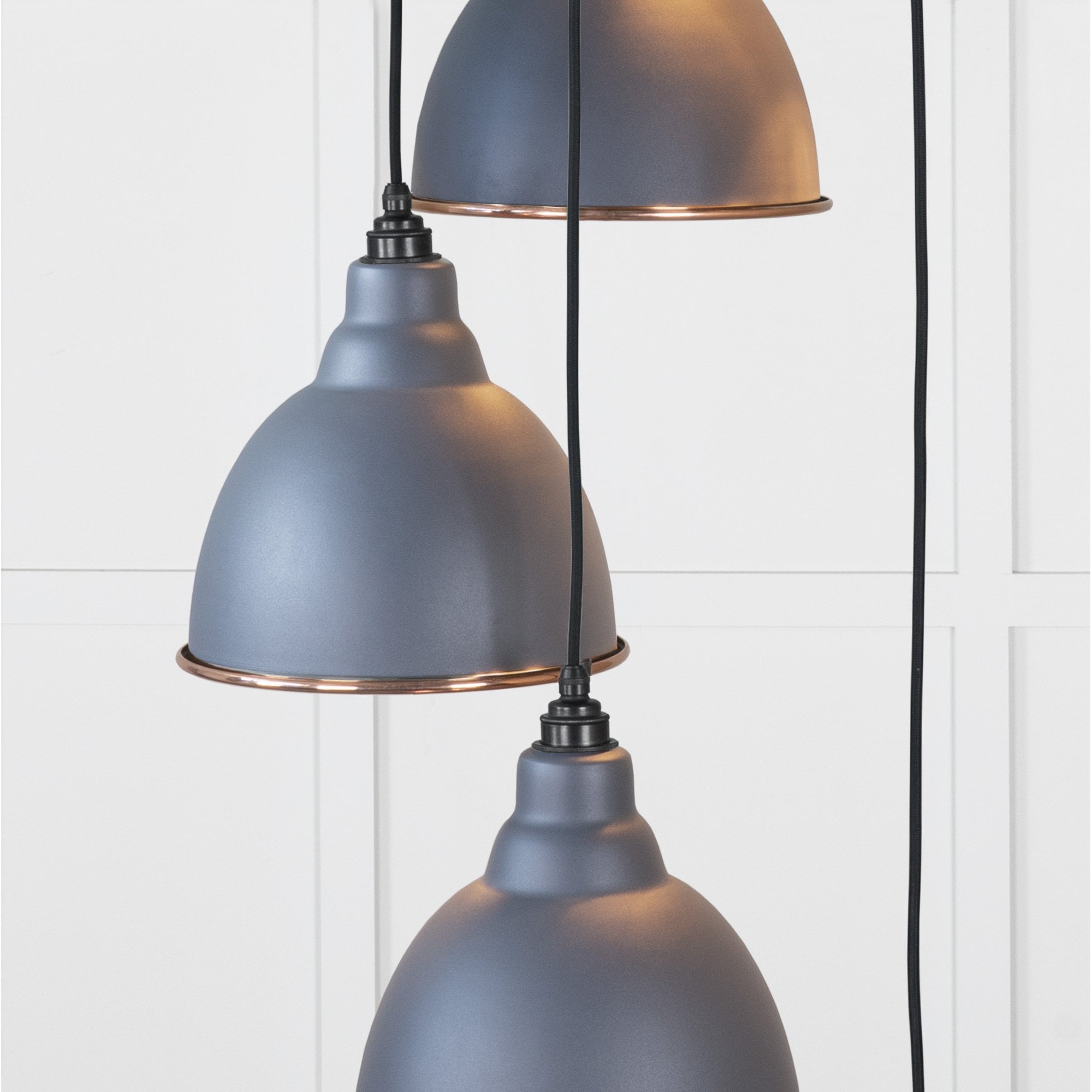 From The Anvil Smooth Copper Brindley Cluster Pendant - Slate (Mid Grey)