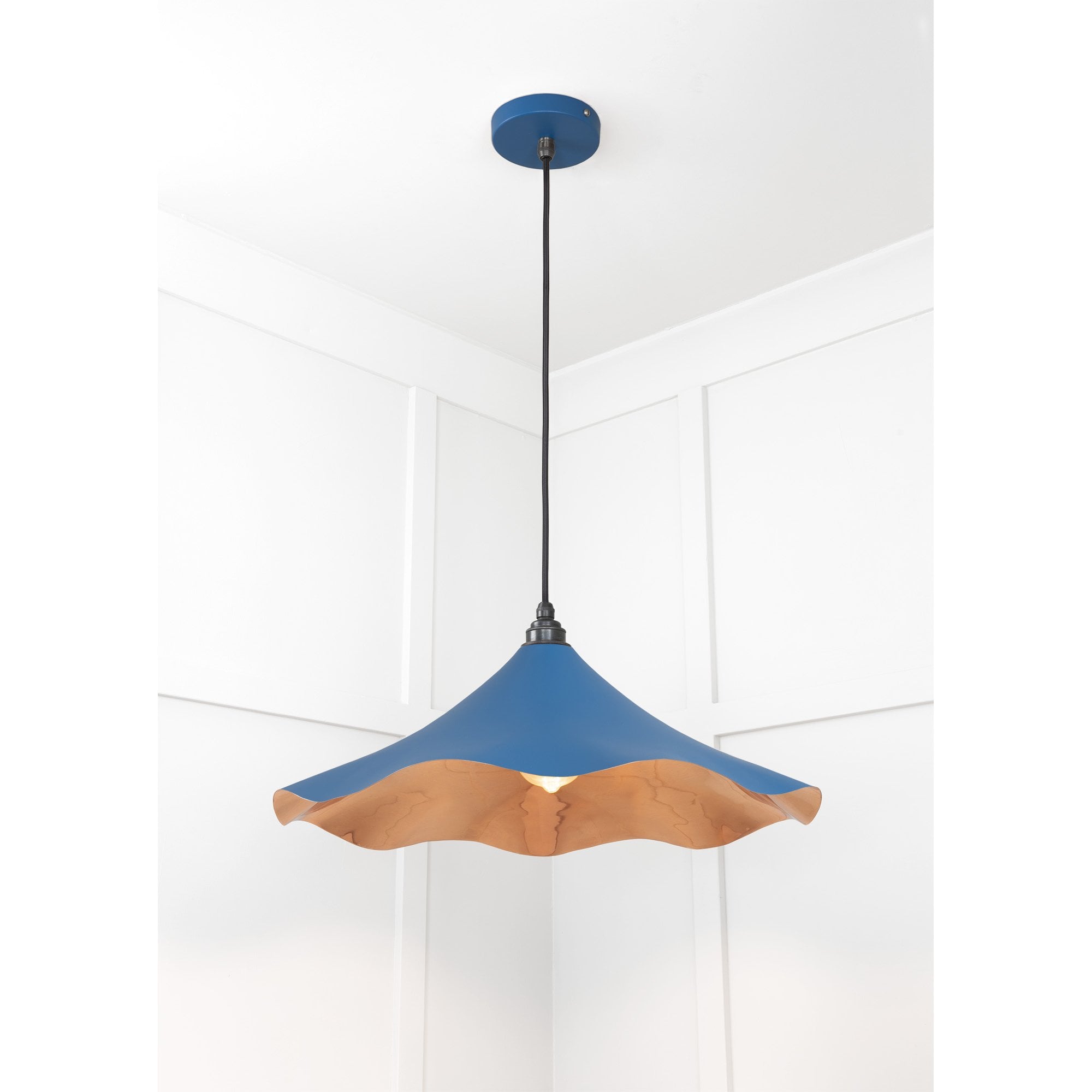 From The Anvil Smooth Copper Flora Pendant - Upstream (Blue)