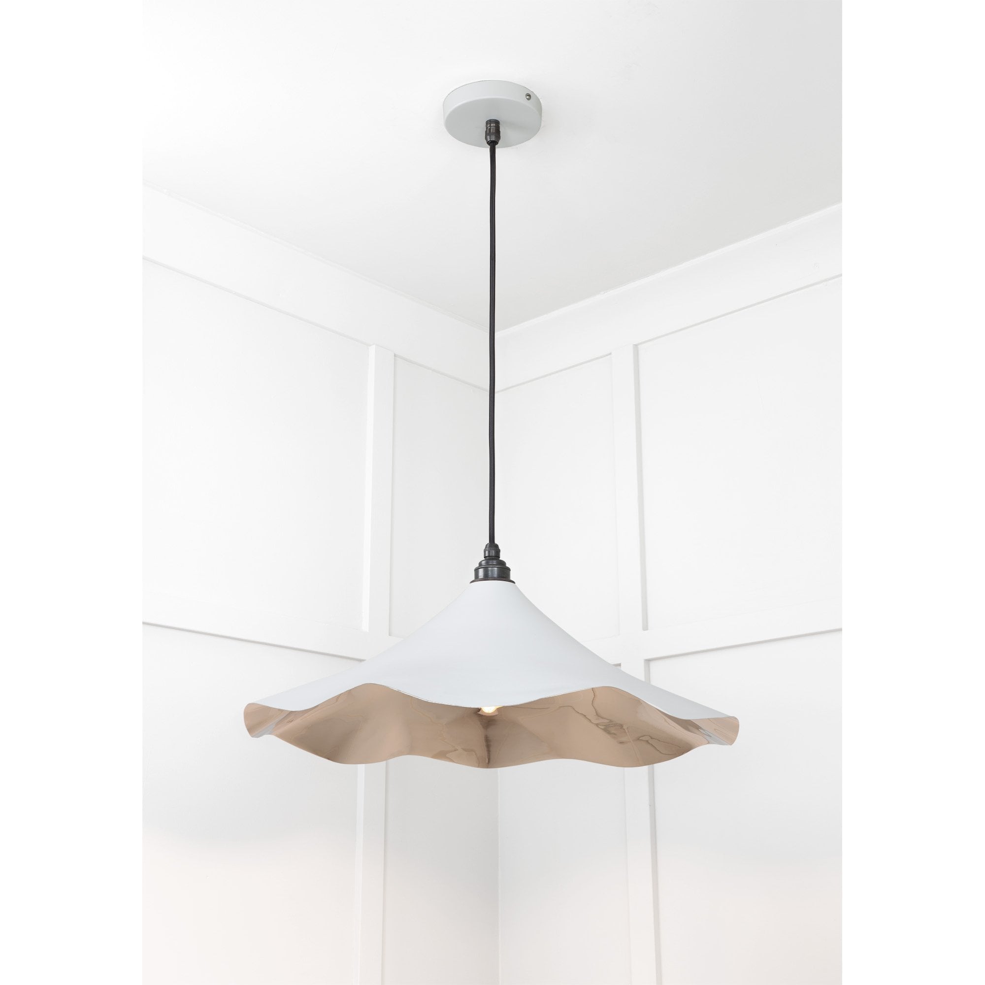 From The Anvil Smooth Nickel Flora Pendant - Birch (Pale Grey)