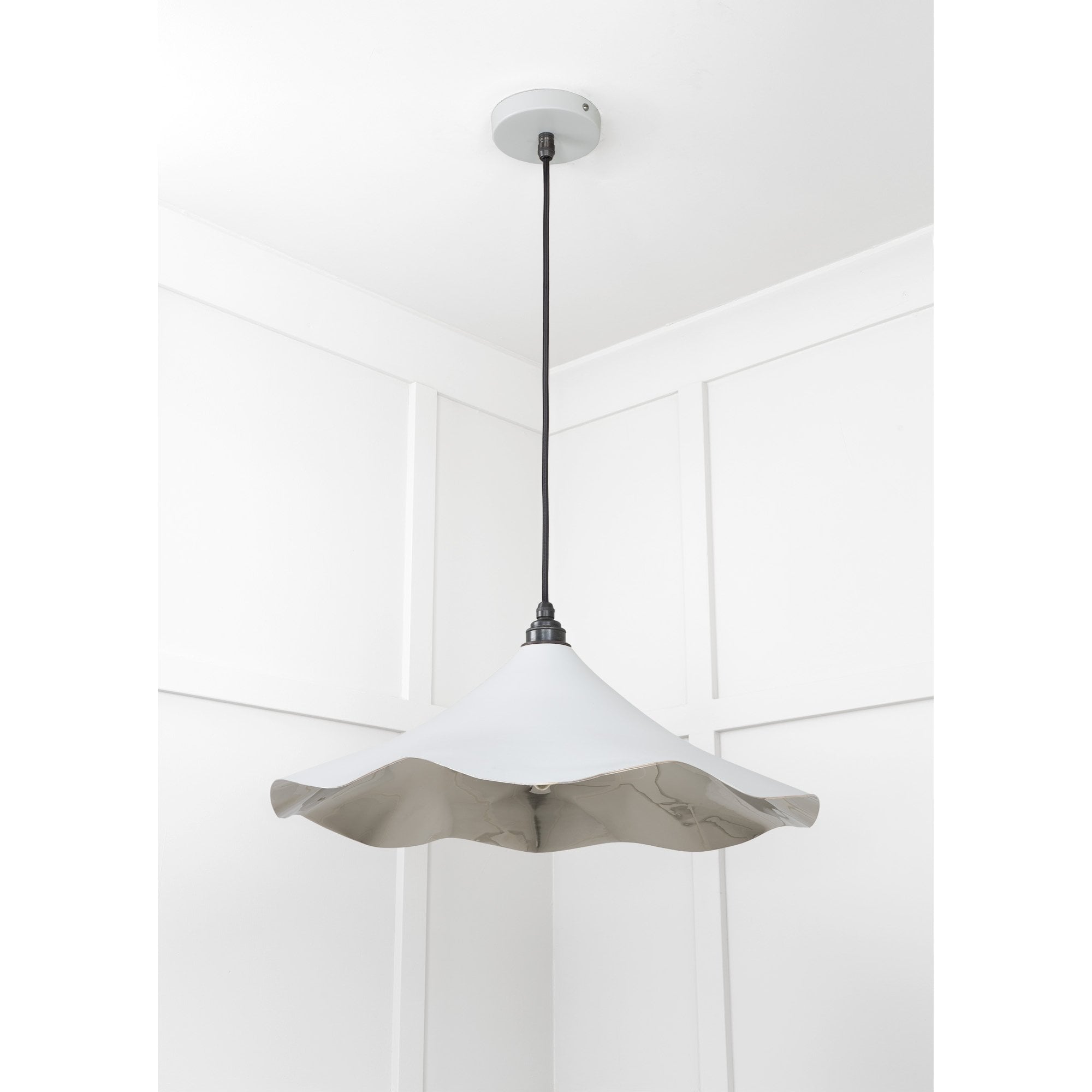 From The Anvil Smooth Nickel Flora Pendant - Birch (Pale Grey)