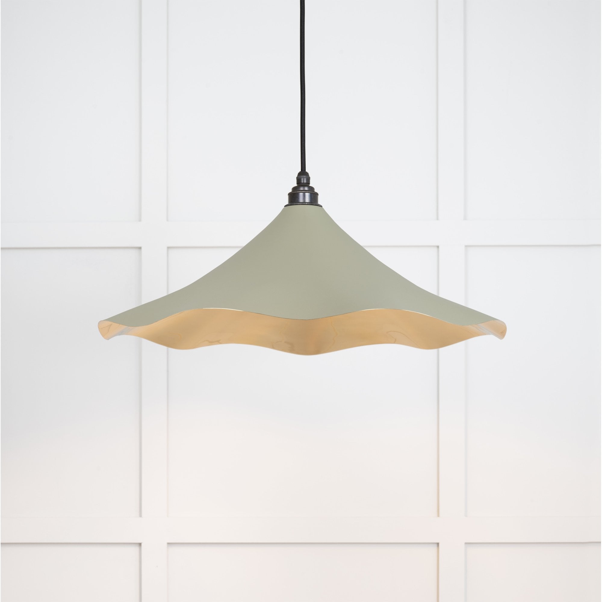 From The Anvil Smooth Brass Flora Pendant - Tump (Pale Green)