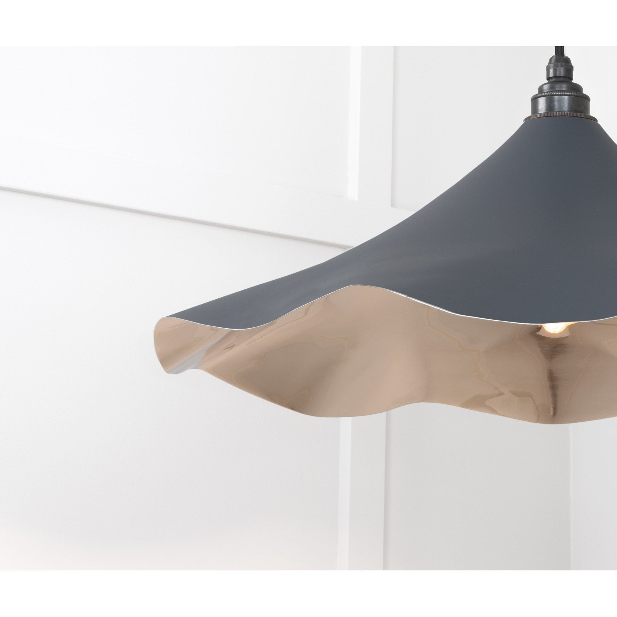 From The Anvil Smooth Nickel Flora Pendant - Soot (Dark Grey)