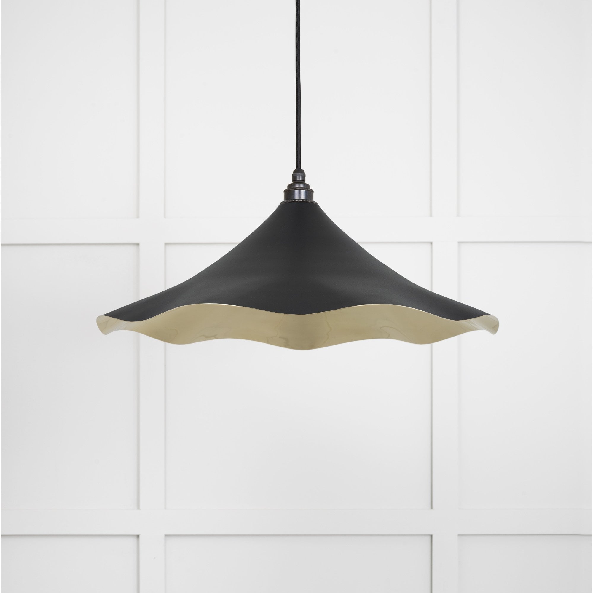 From The Anvil Smooth Brass Flora Pendant - Elan Black