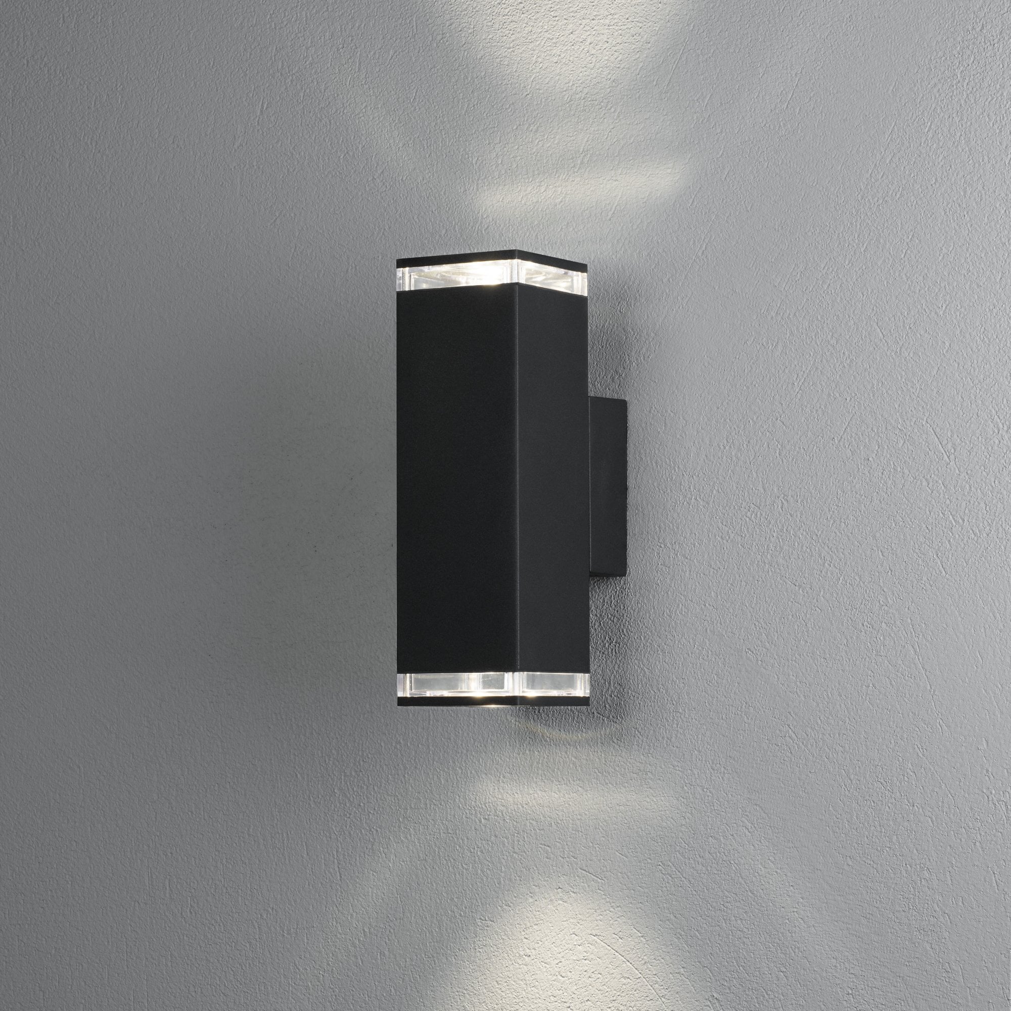 Konstsmide Pollux Single Ring Up/Down Wall Light - Matt Black