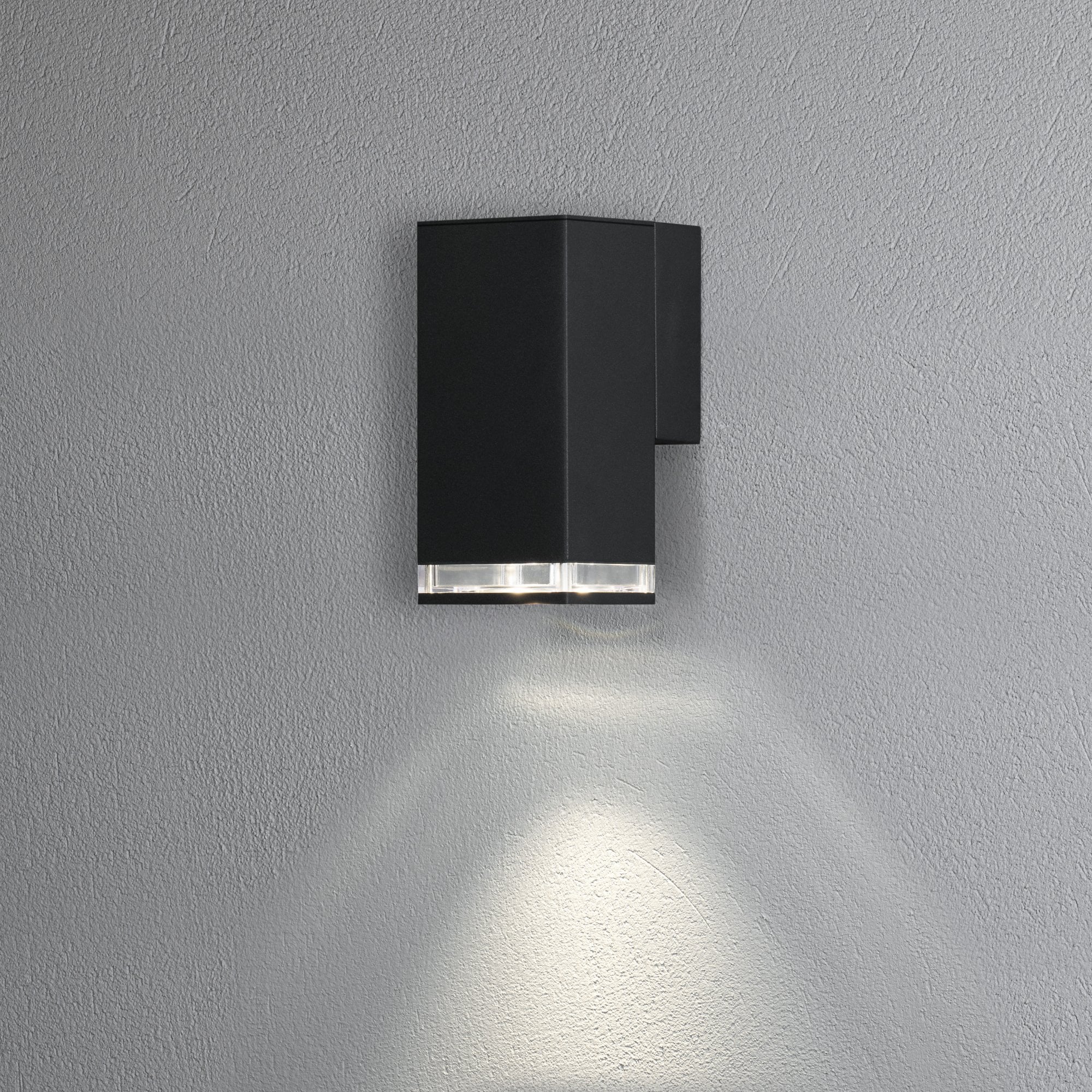 Konstsmide Pollux Single Ring Down Wall Light - Matt Black