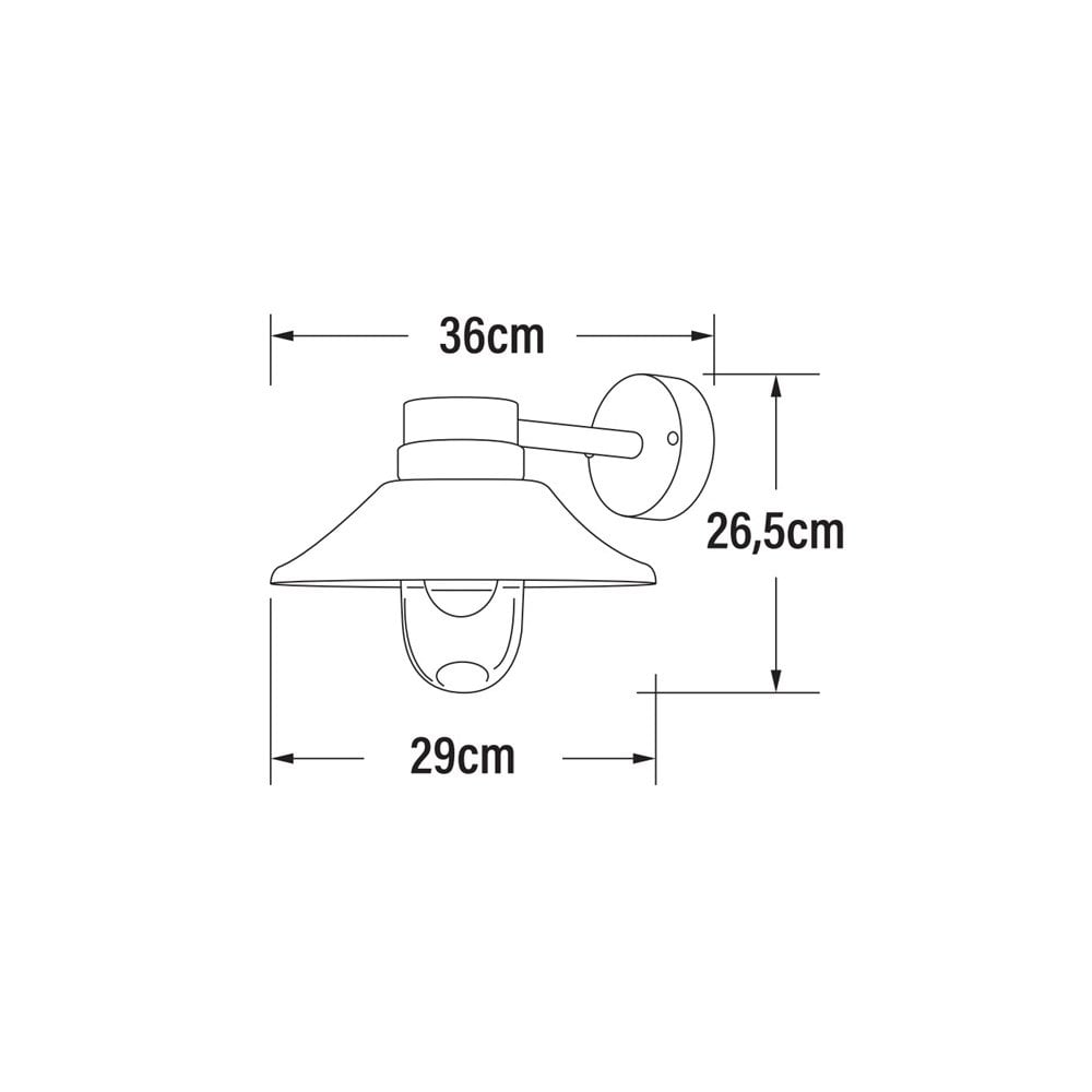 Konstsmide Vega Hooded Wall Light - Galvanised