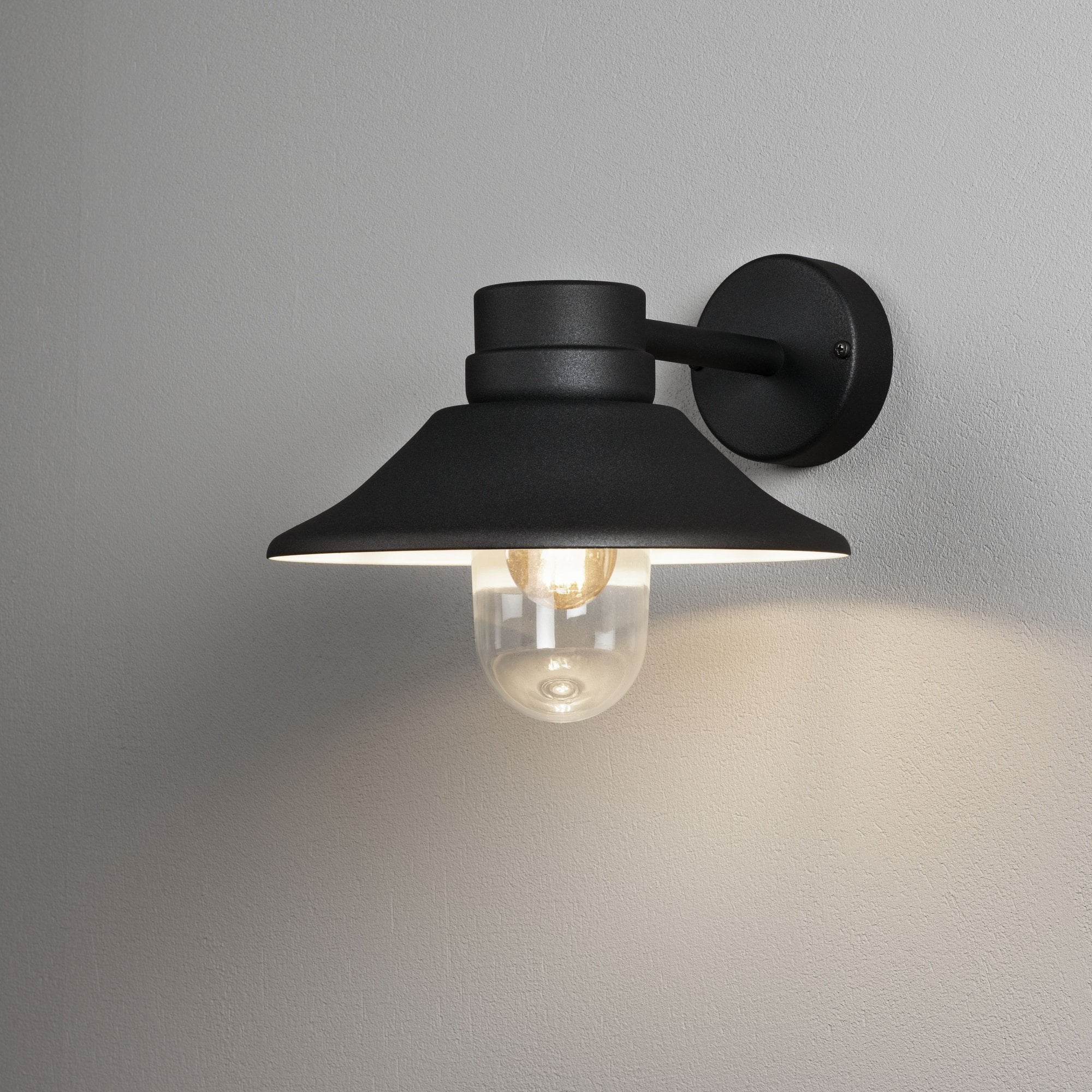 Konstsmide Vega Hooded Wall Light - Black