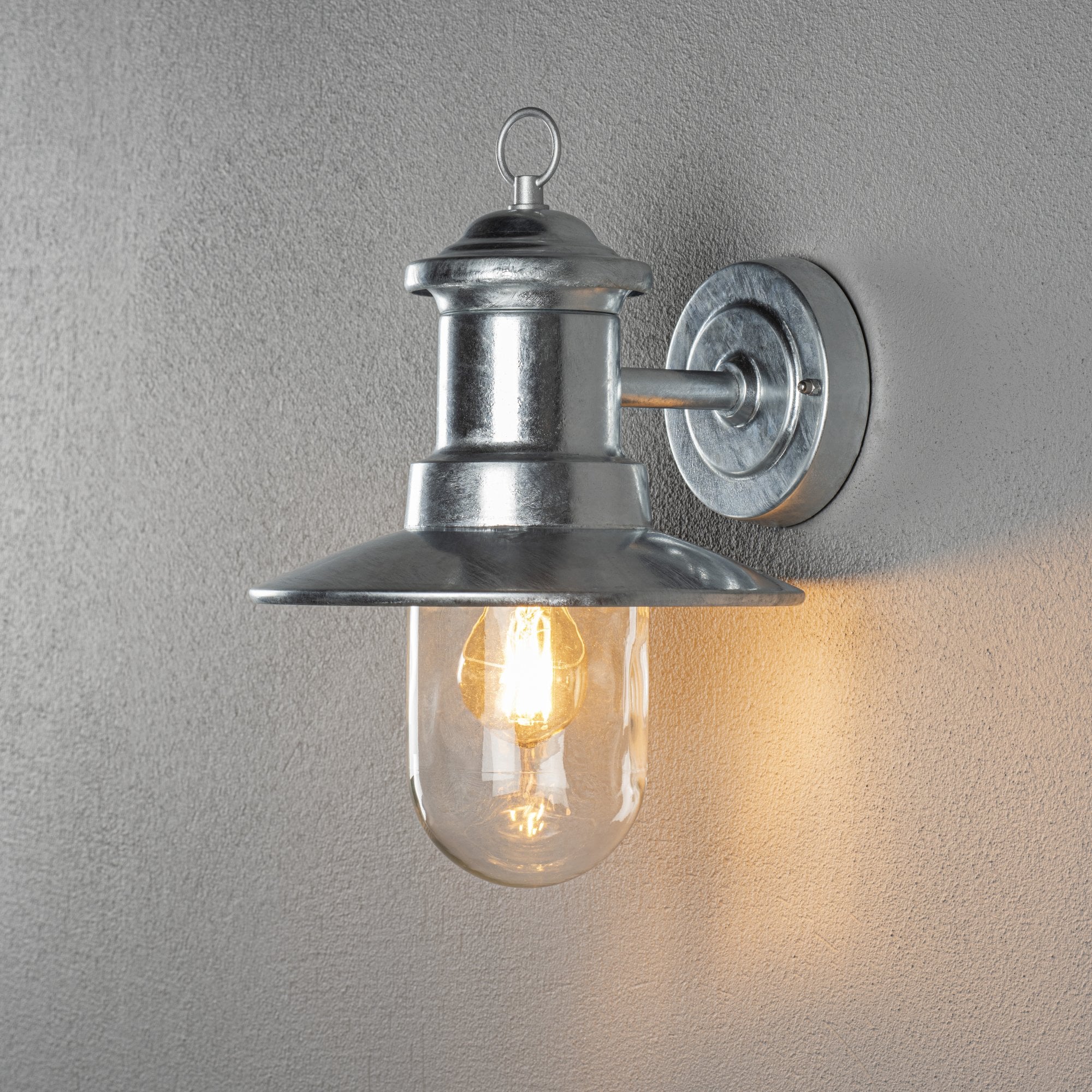 Konstsmide Napoli Wall Light - Galvanised