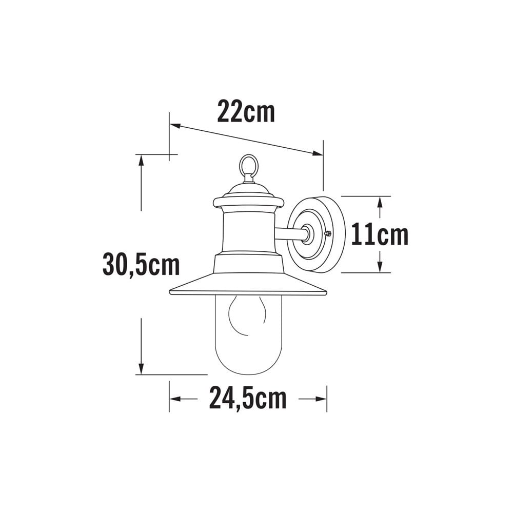 Konstsmide Napoli Wall Light - Galvanised
