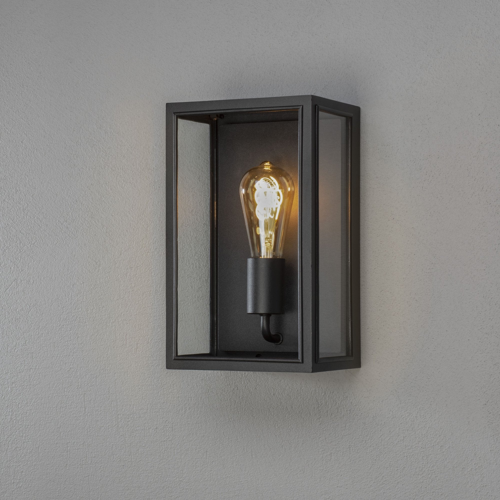 Konstsmide Carpi Medium Half Lantern - Matt Black