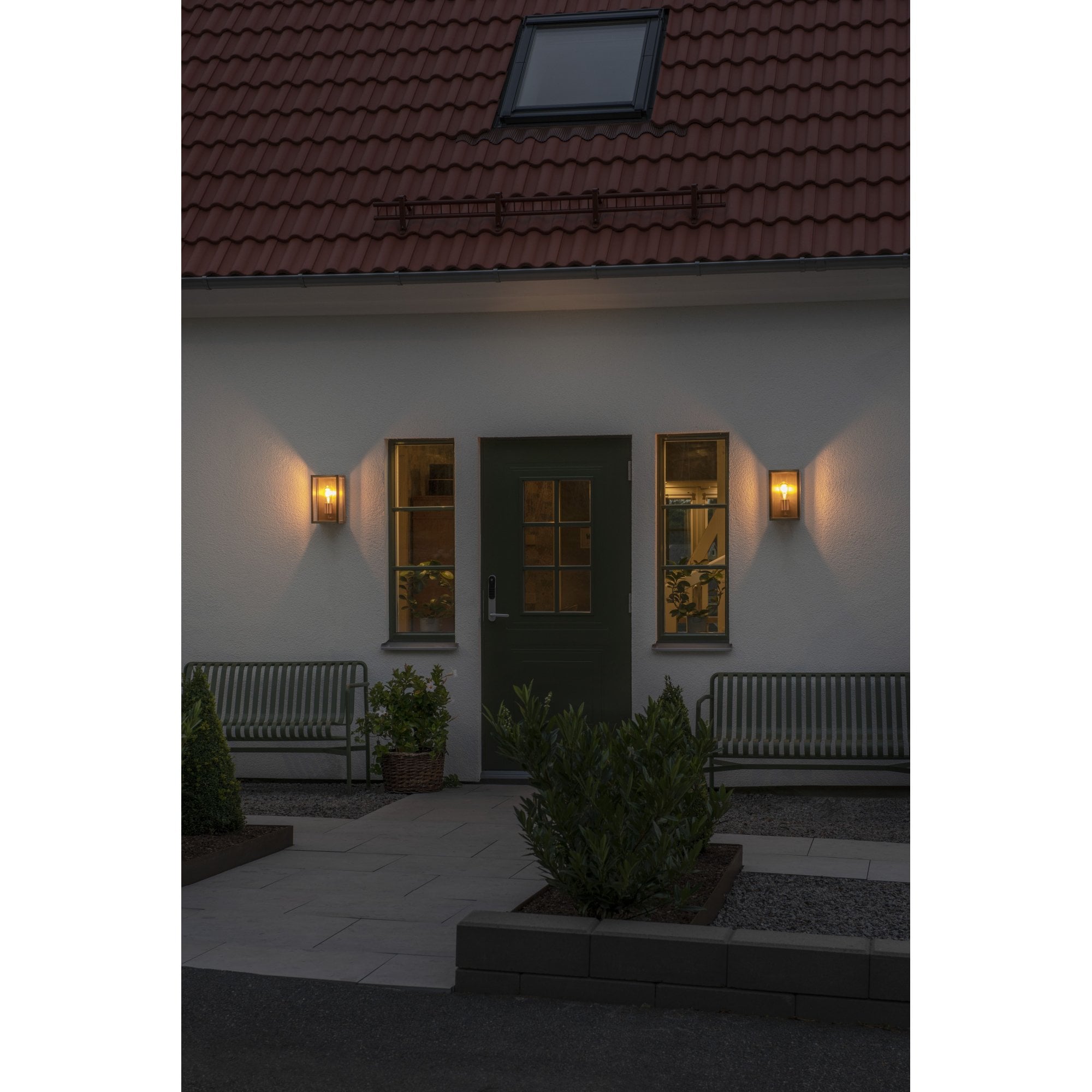Konstsmide Carpi Medium Half Lantern - Brass