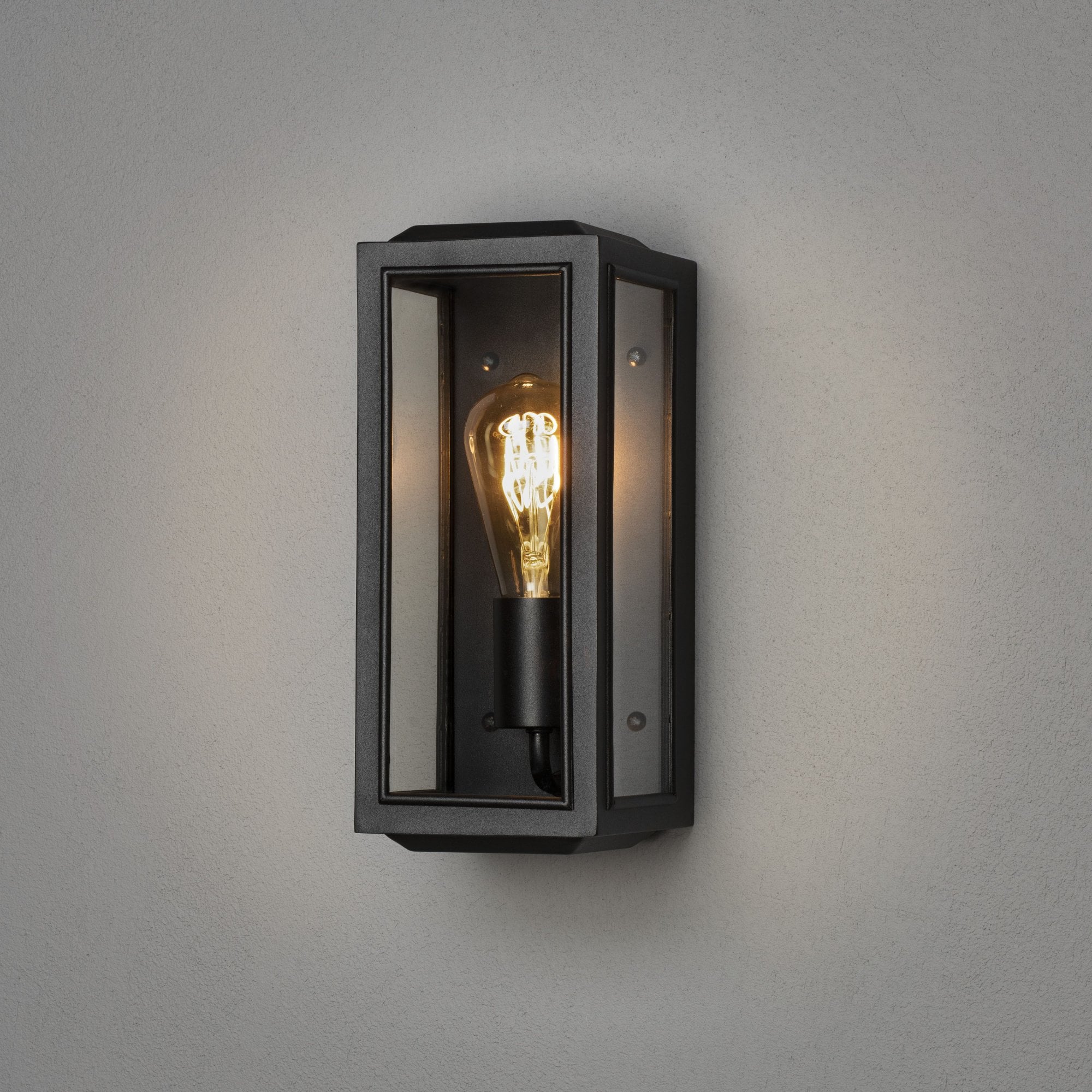 Konstsmide Carpi Small Half Lantern - Matt Black