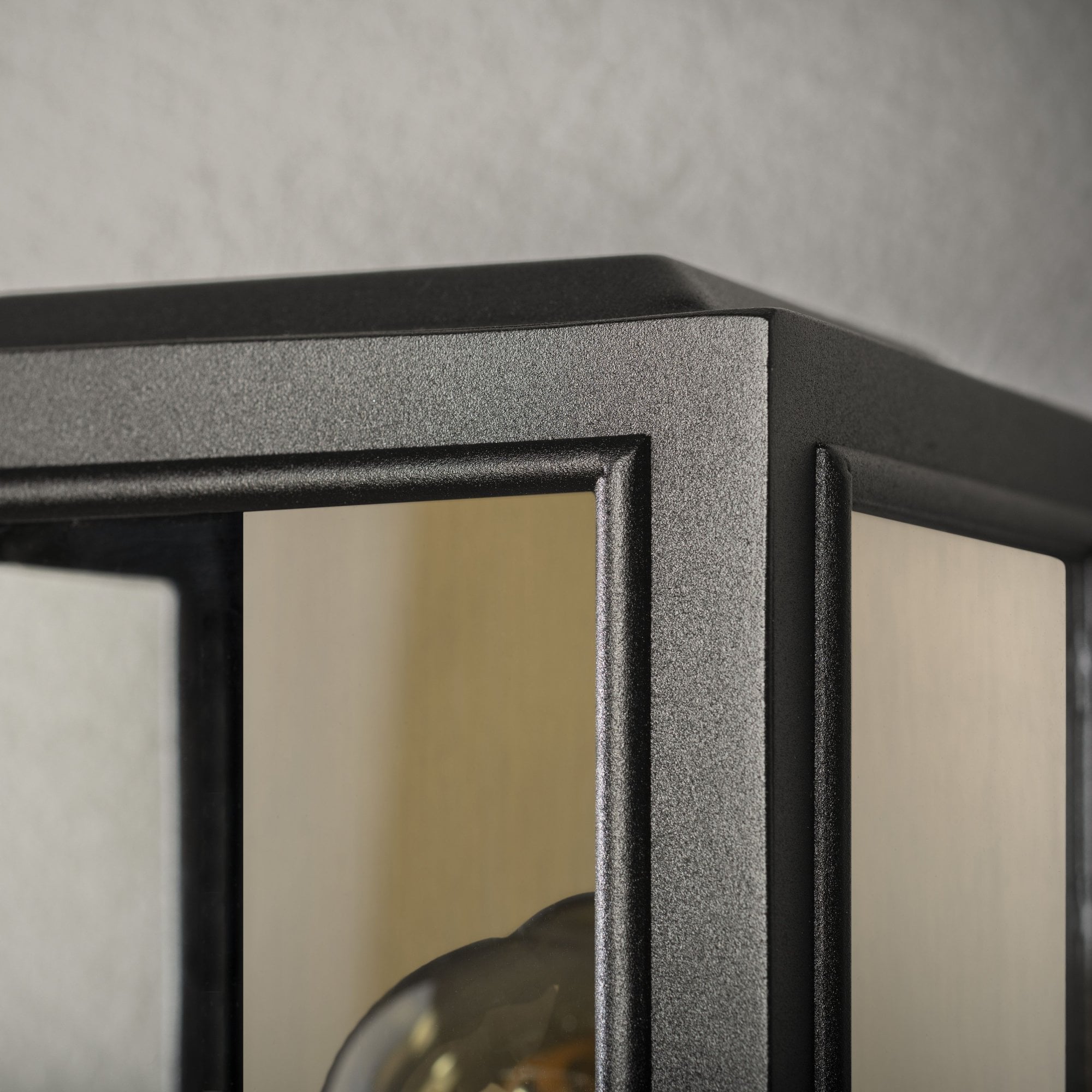 Konstsmide Carpi Small Half Lantern - Matt Black & Brass