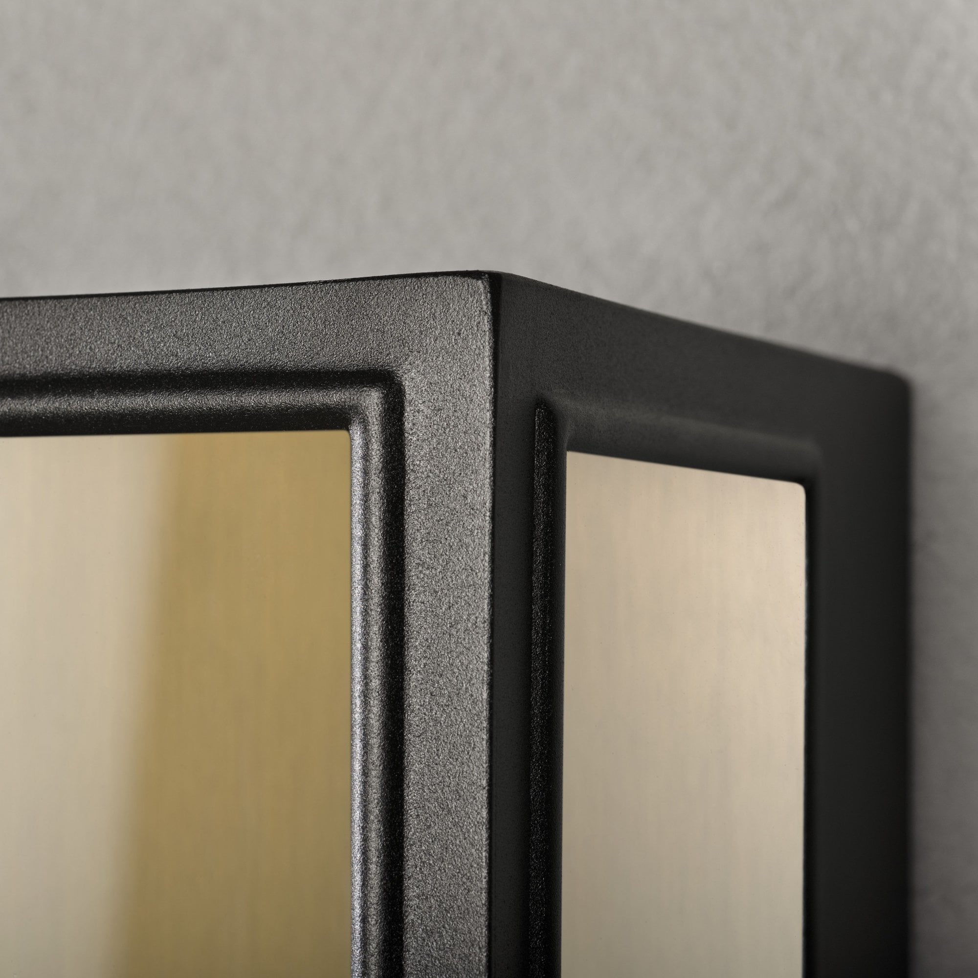 Konstsmide Carpi Large Half Lantern - Matt Black & Brass