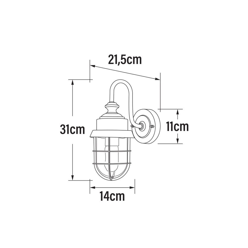 Konstsmide Cerignola Wall Light - Rust