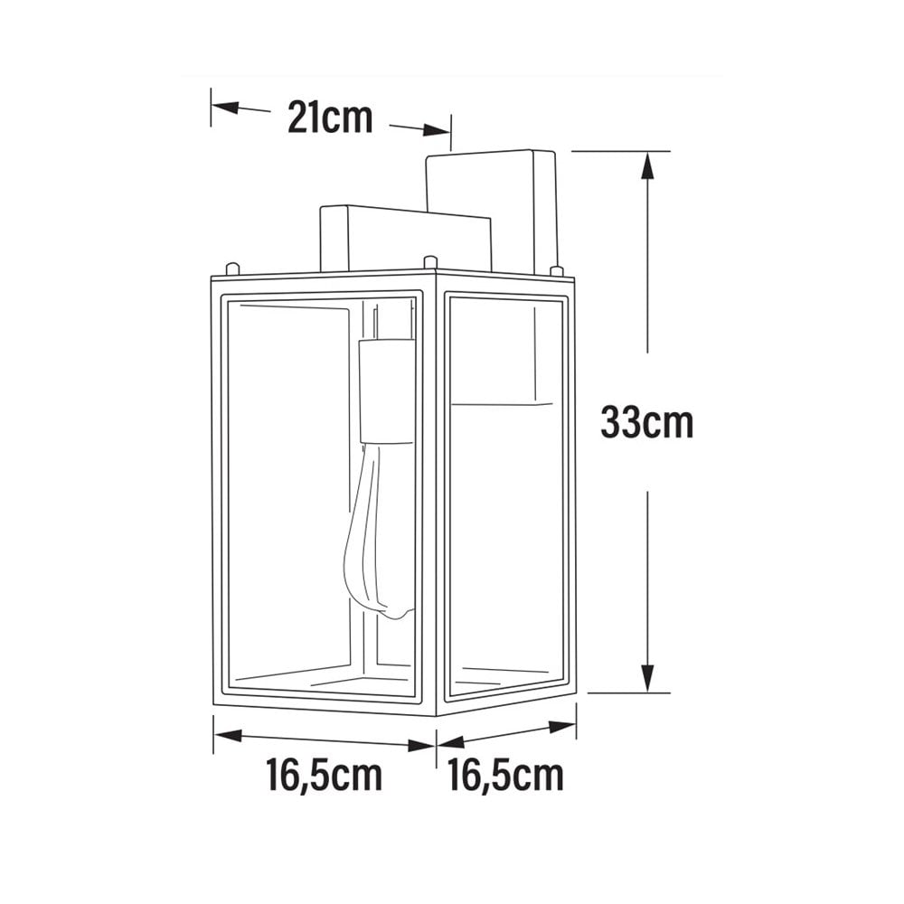 Konstsmide Carpi Wall Lantern - Matt Black