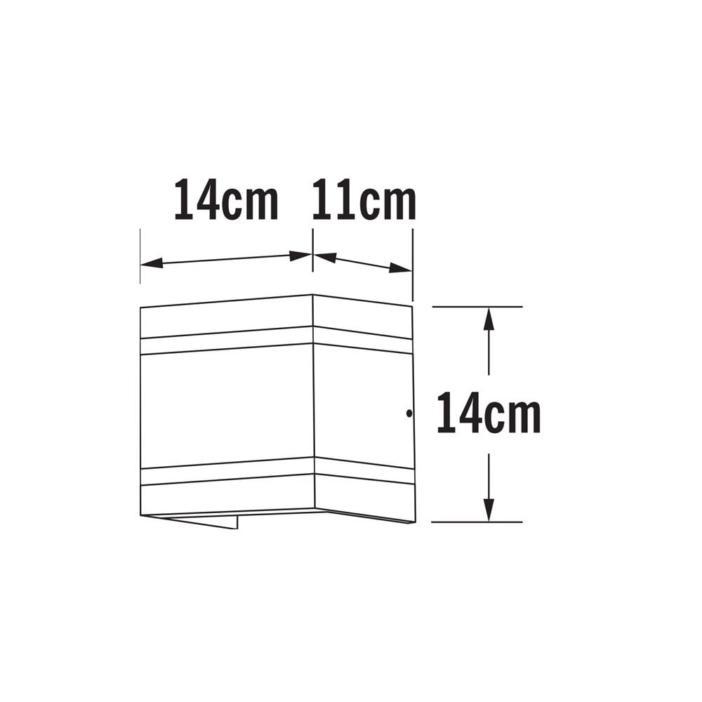 Konstsmide Cremona Square Stripe LED Up/Down Wall Light - Anthracite