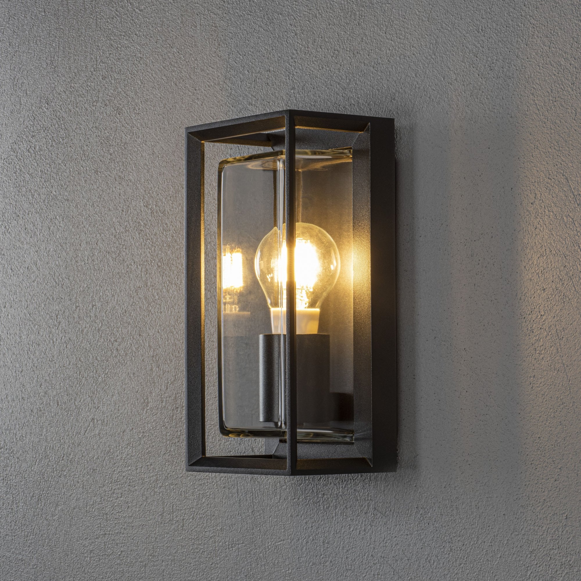 Konstsmide Brindisi Half Lantern - Open Frame - Matt Black
