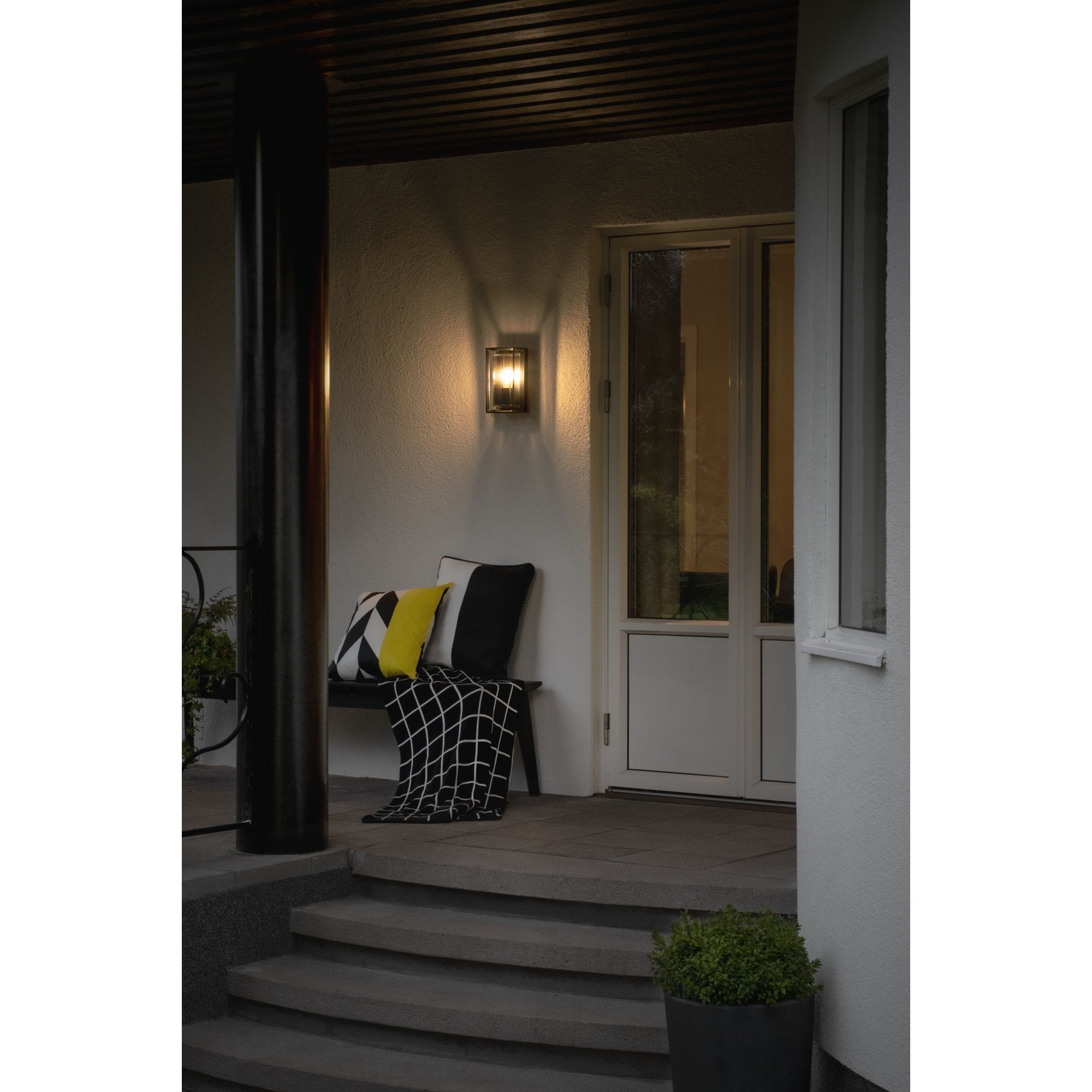 Konstsmide Brindisi Half Lantern - Open Frame - Matt Black