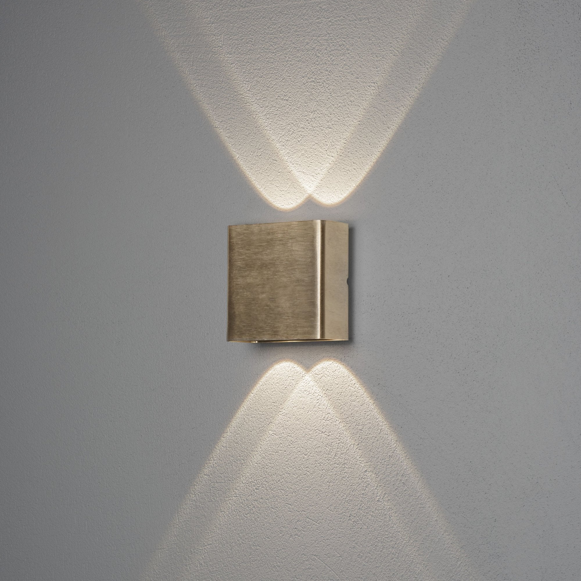 Konstsmide Chieri Square LED Wall Light - Brass