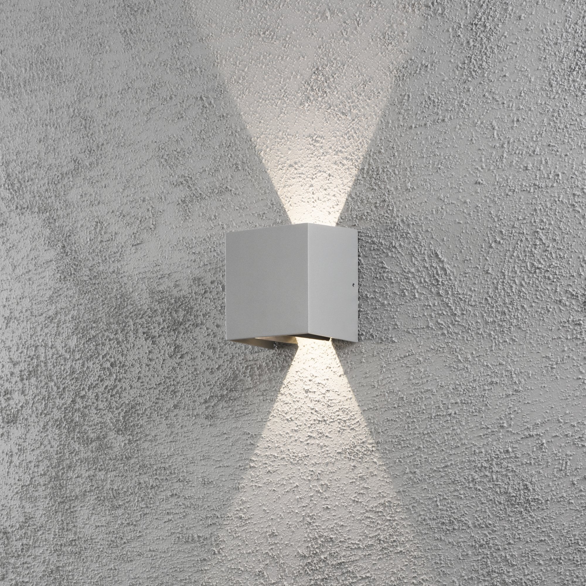 Konstsmide Cremona Square LED Up/Down Wall Light - Aluminium