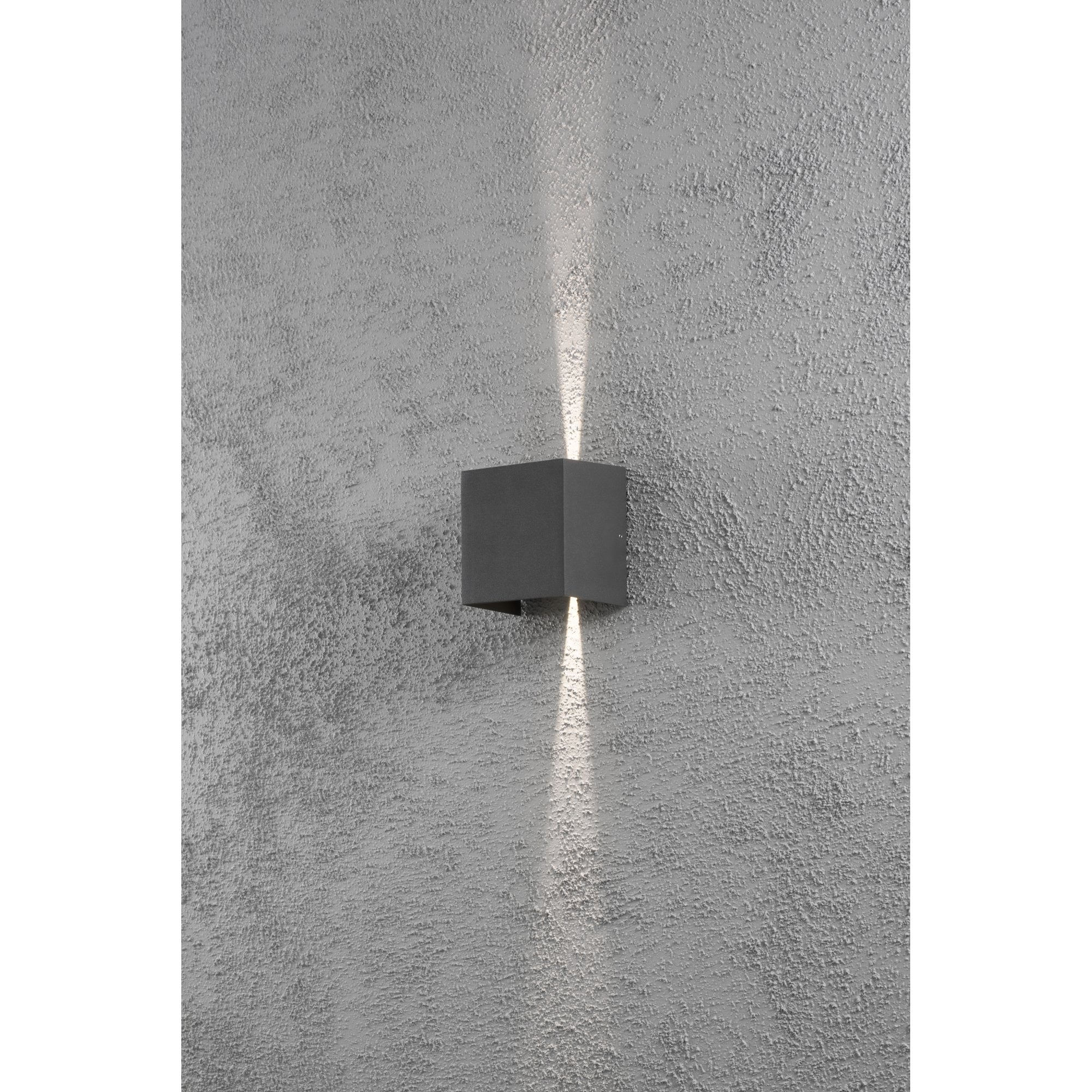 Konstsmide Cremona Square LED Up/Down Wall Light - Anthracite