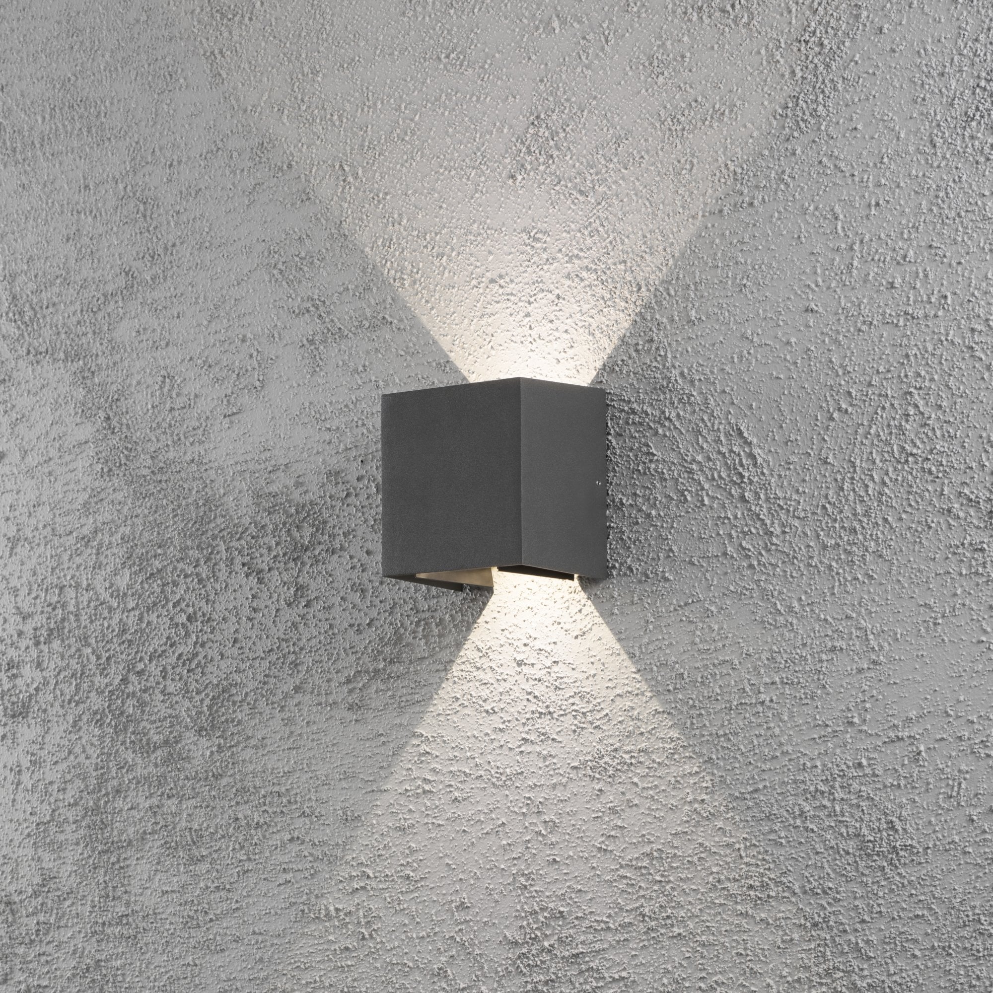 Konstsmide Cremona Square LED Up/Down Wall Light - Anthracite
