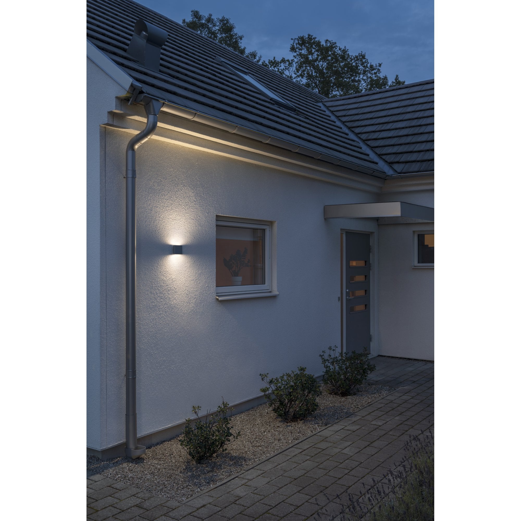 Konstsmide Chieri Narrow 9cm Oblong LED Wall Light - Anthracite