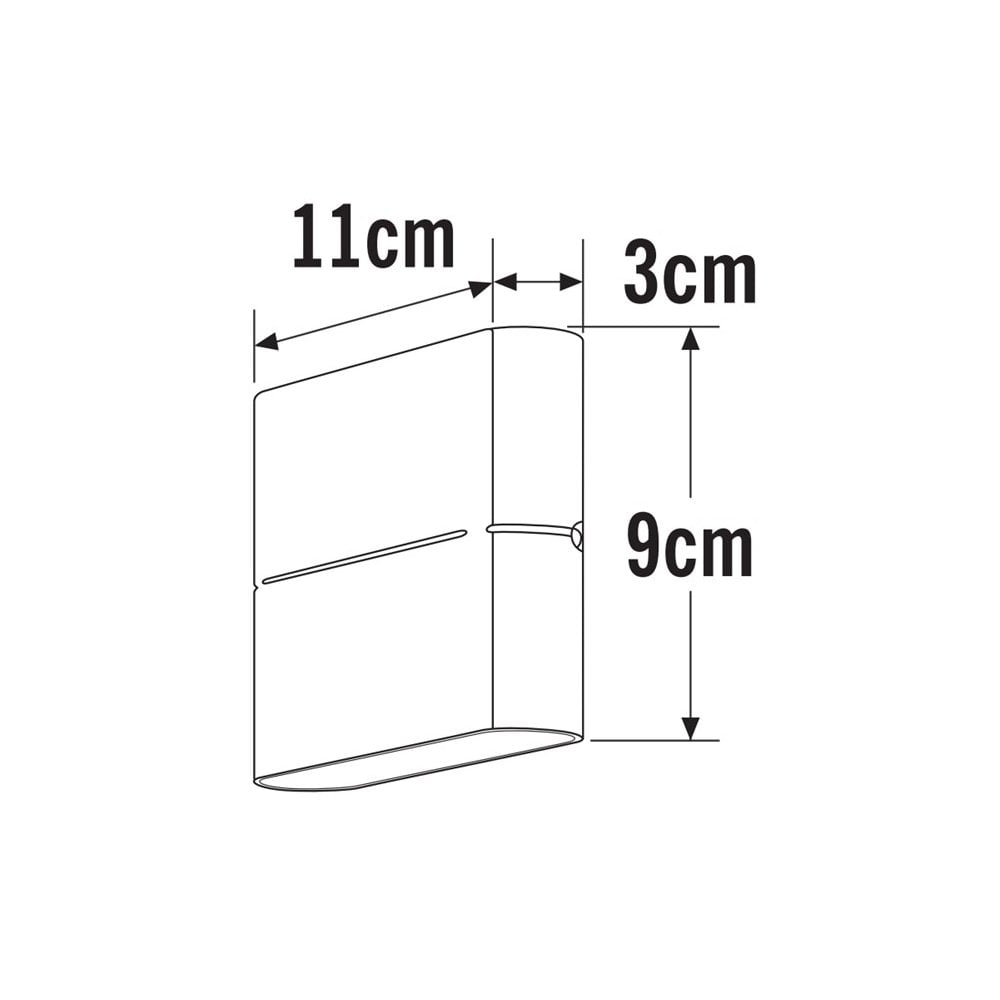 Konstsmide Chieri Narrow 9cm Oblong LED Wall Light - Anthracite