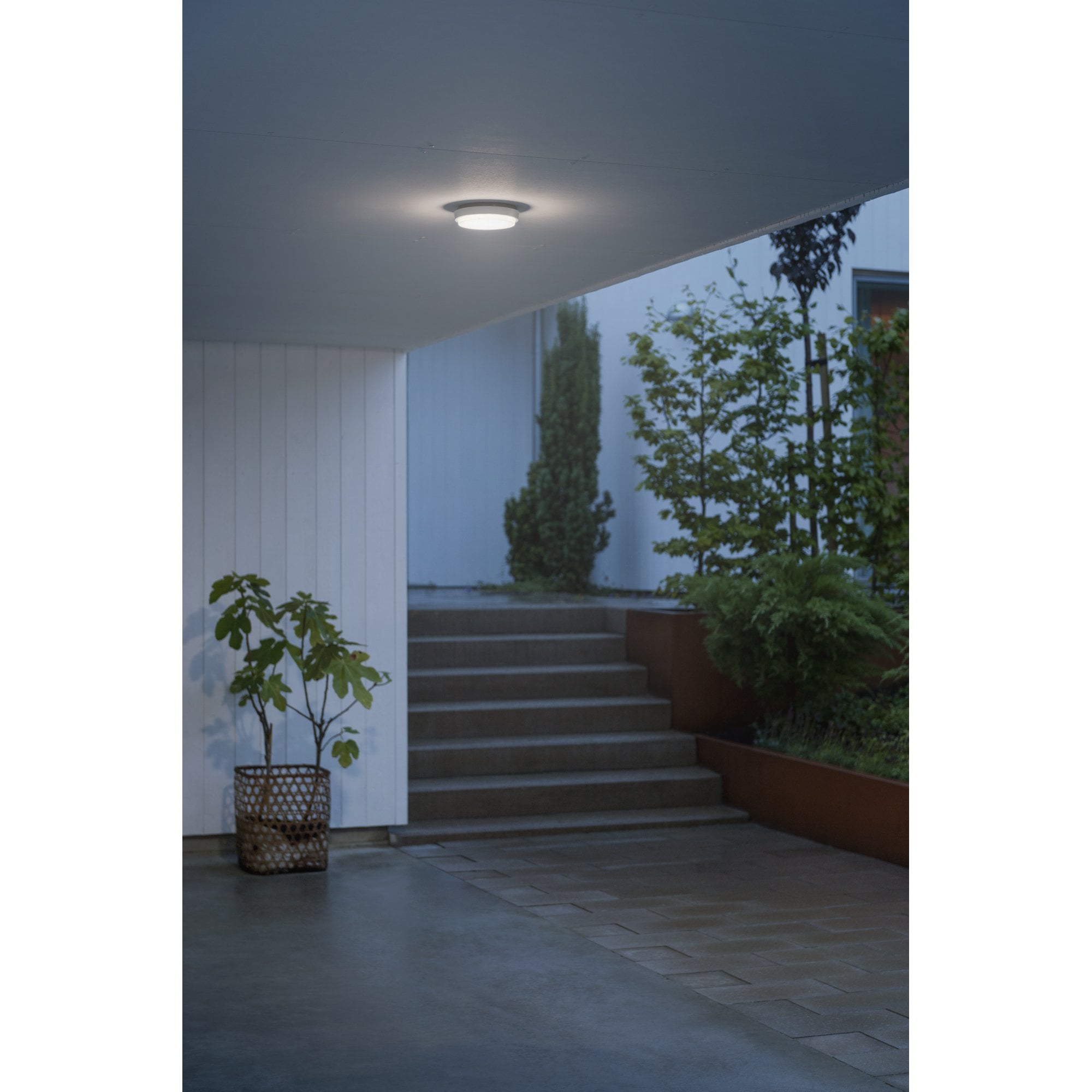 Konstsmide Casena Round LED Flush Fitting - Matt White