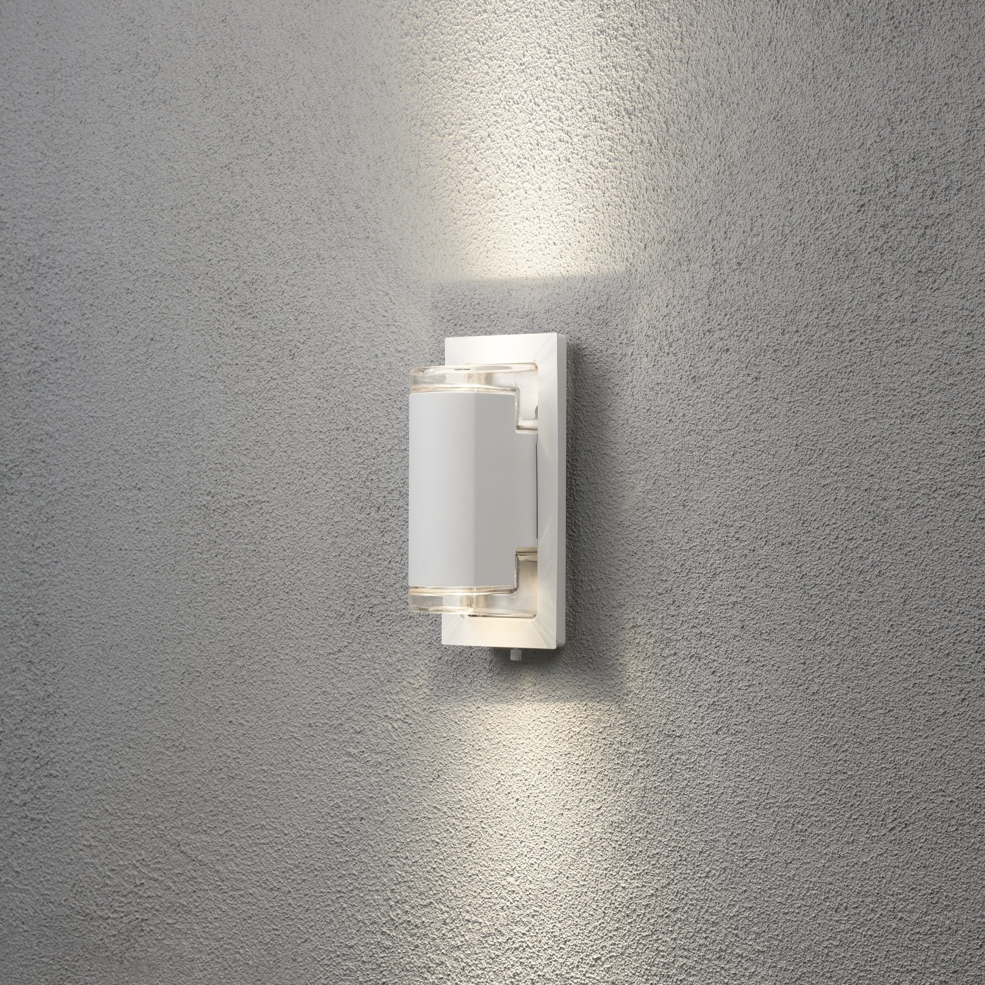 Konstsmide Potenza Up/Down Backplate Wall Light - Matt White