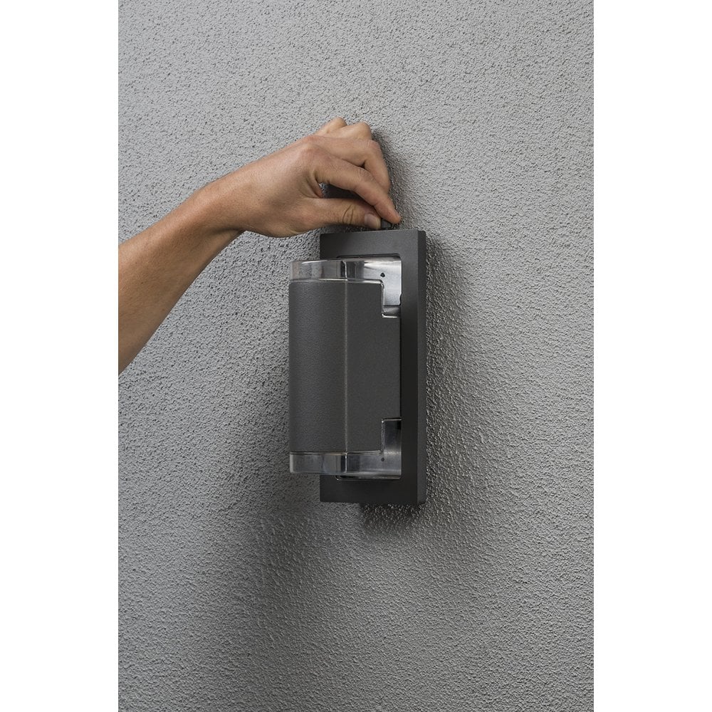 Konstsmide Potenza Up/Down Backplate Wall Light - Anthracite