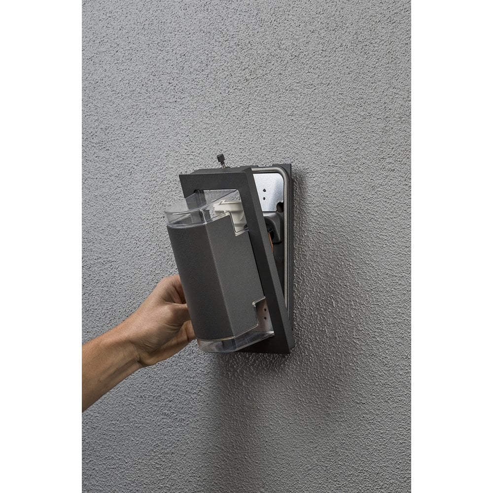 Konstsmide Potenza Up/Down Backplate Wall Light - Anthracite