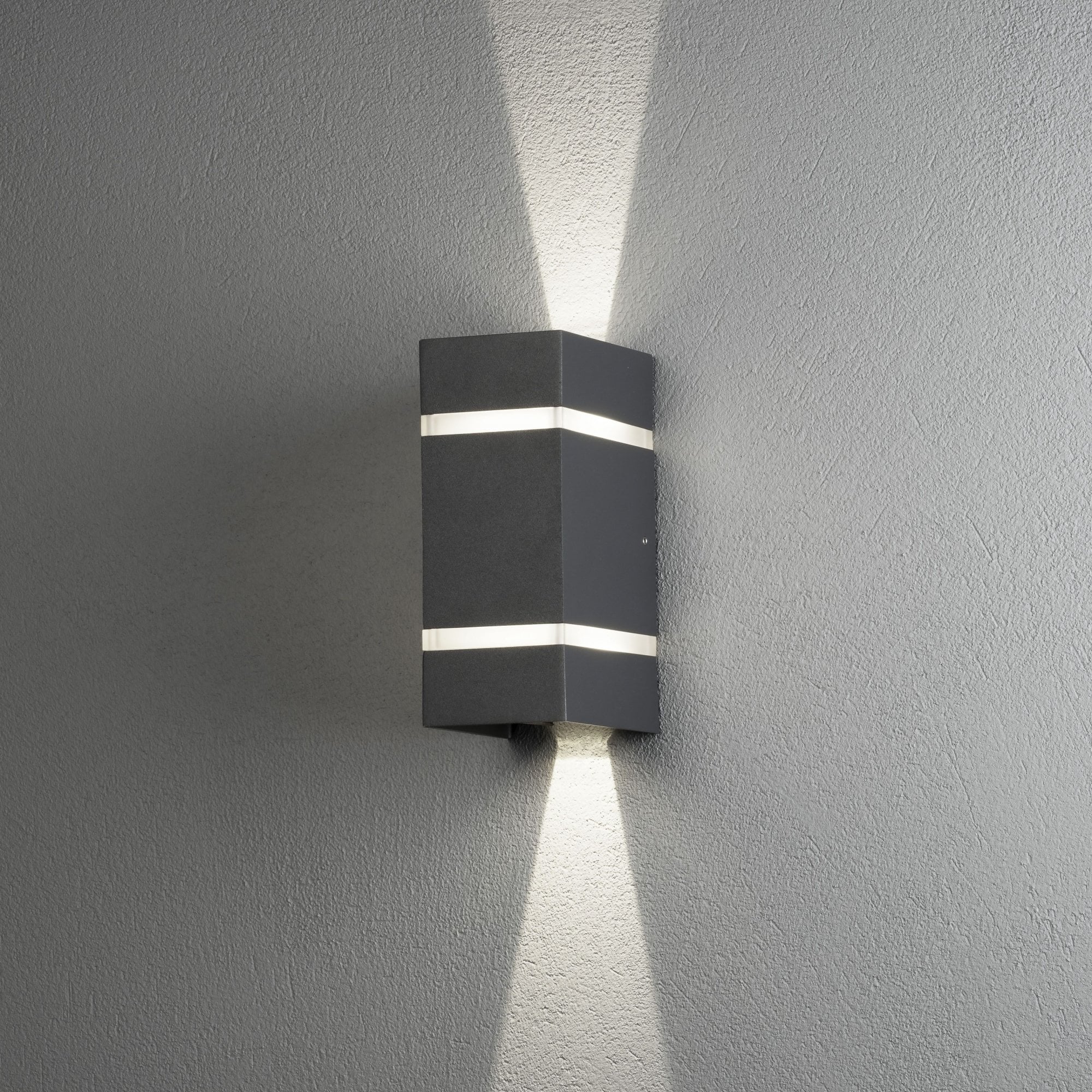 Konstsmide Cremona Rectangular Stripe LED Up/Down Wall Light - Anthracite