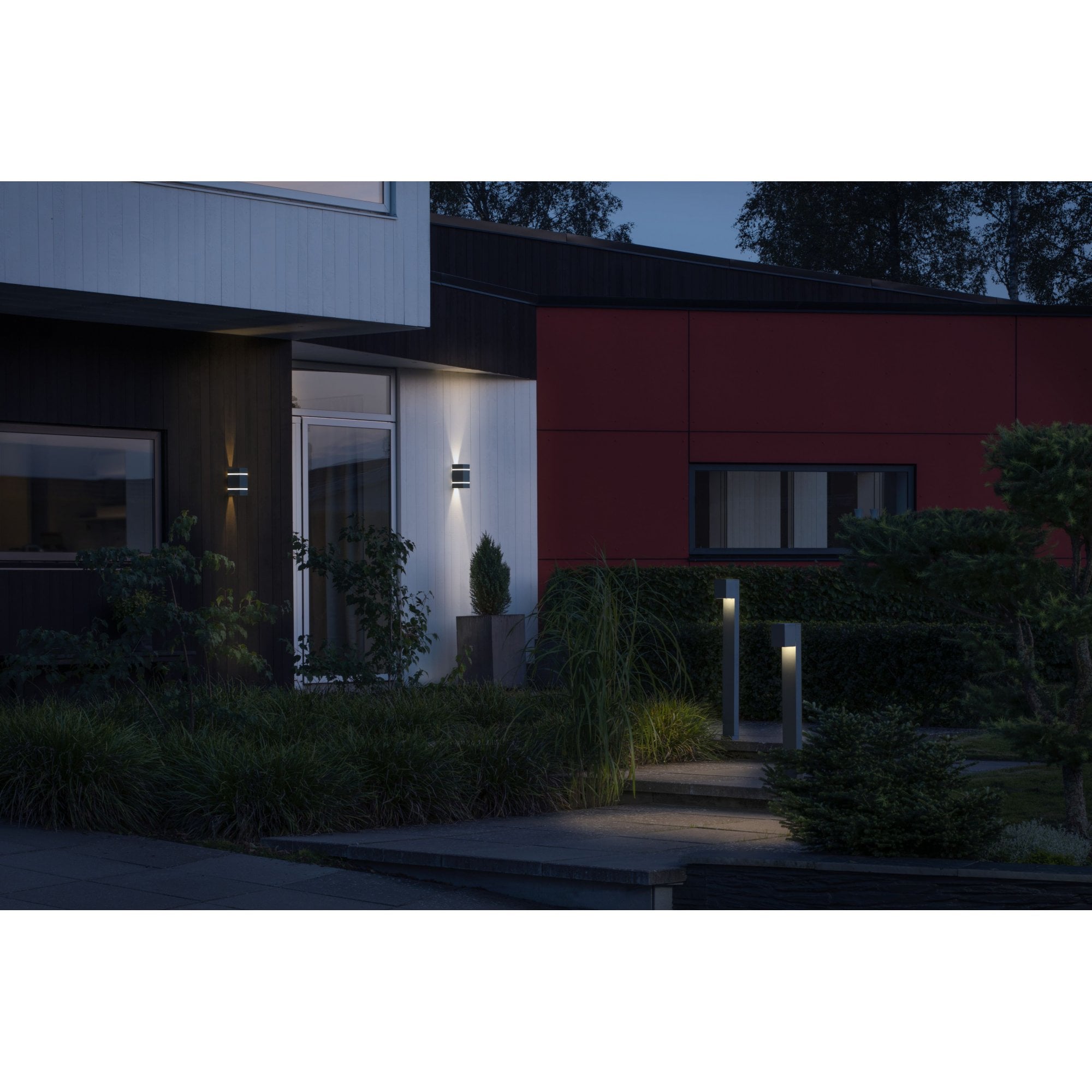 Konstsmide Cremona Rectangular Stripe LED Up/Down Wall Light - Anthracite