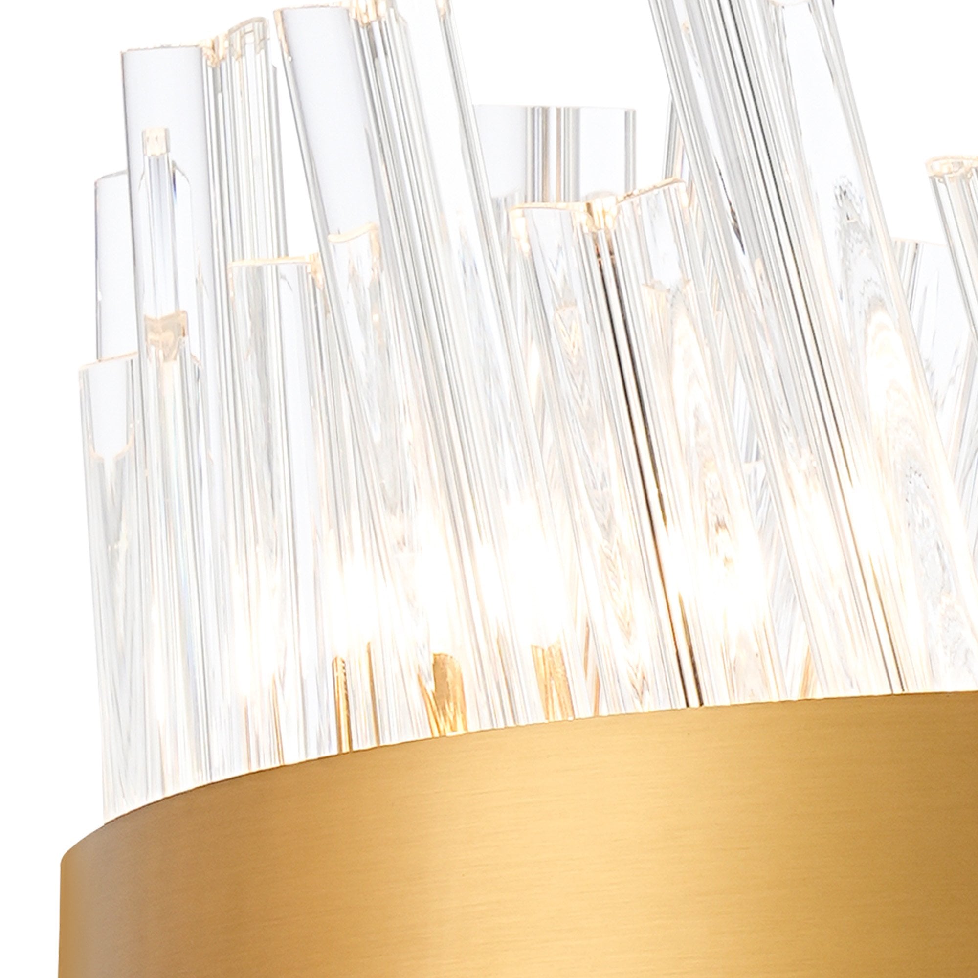 Fabula Farnley 10 Light Round Pendant - Brass & Clear Glass