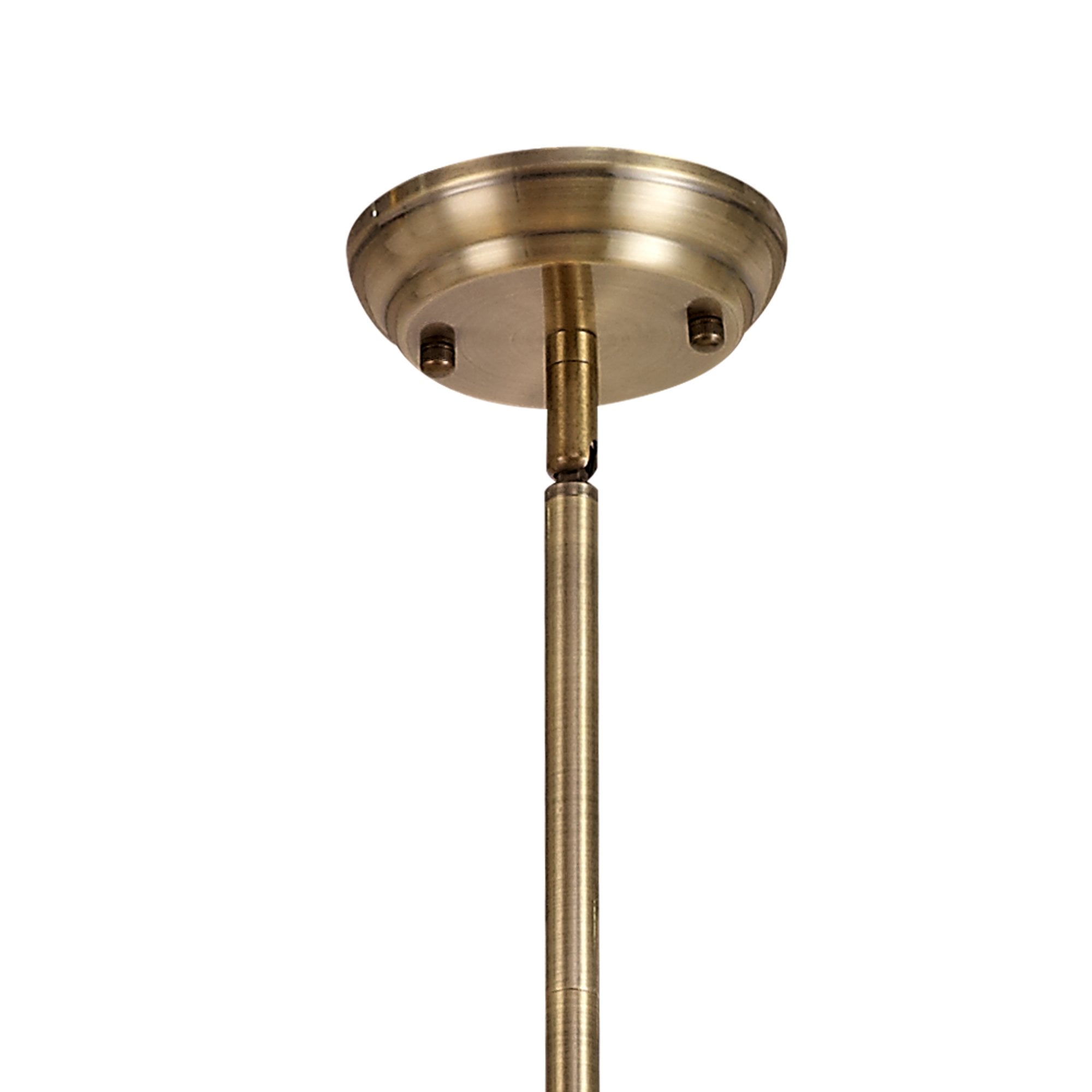 Fabula Amberley 3 Light Linear Pendant - 30cm Tiffany Shade - Antique Brass, Blue & Cream