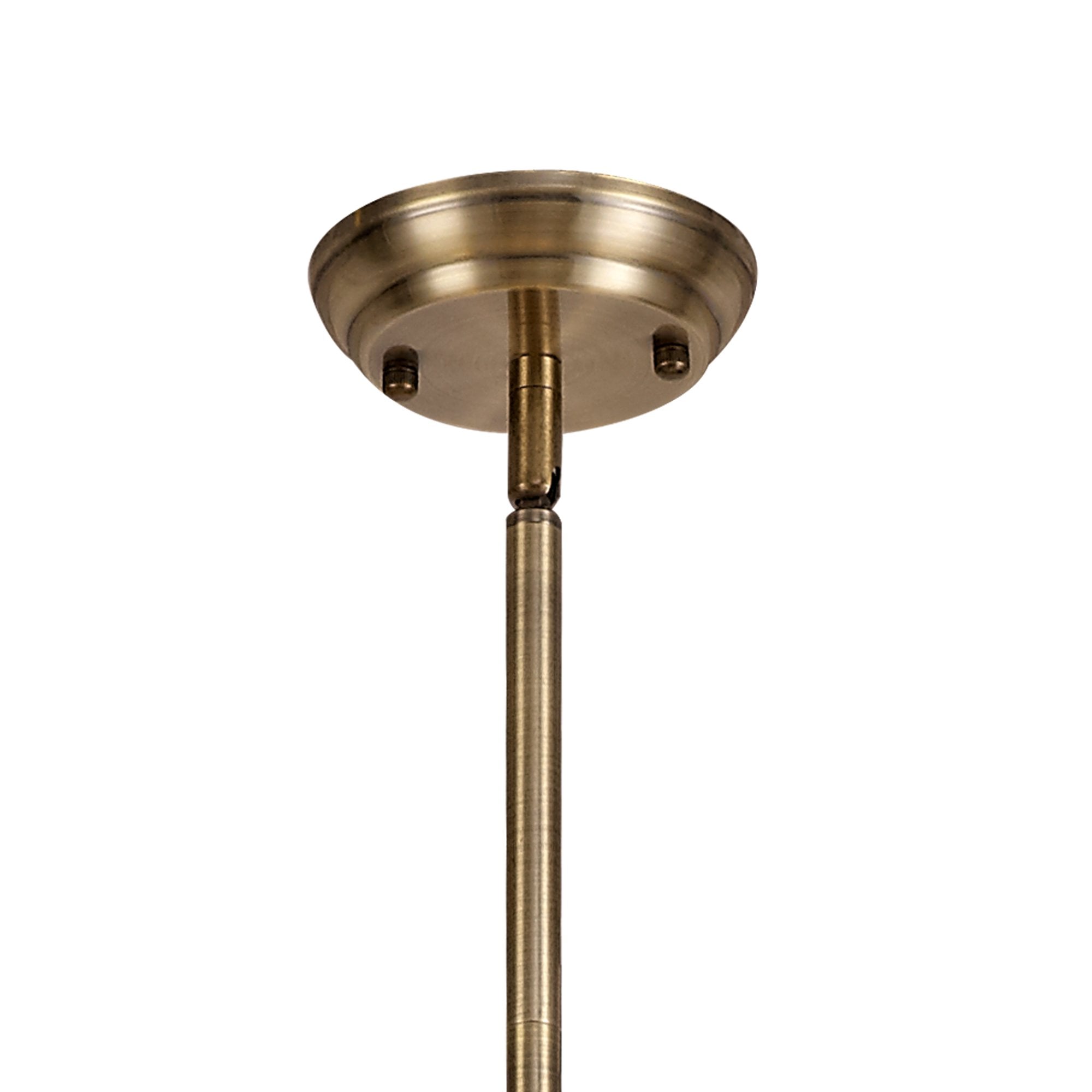 Fabula Amberley 3 Light Linear Pendant - 30cm Tiffany Shade - Antique Brass, Red & Cream