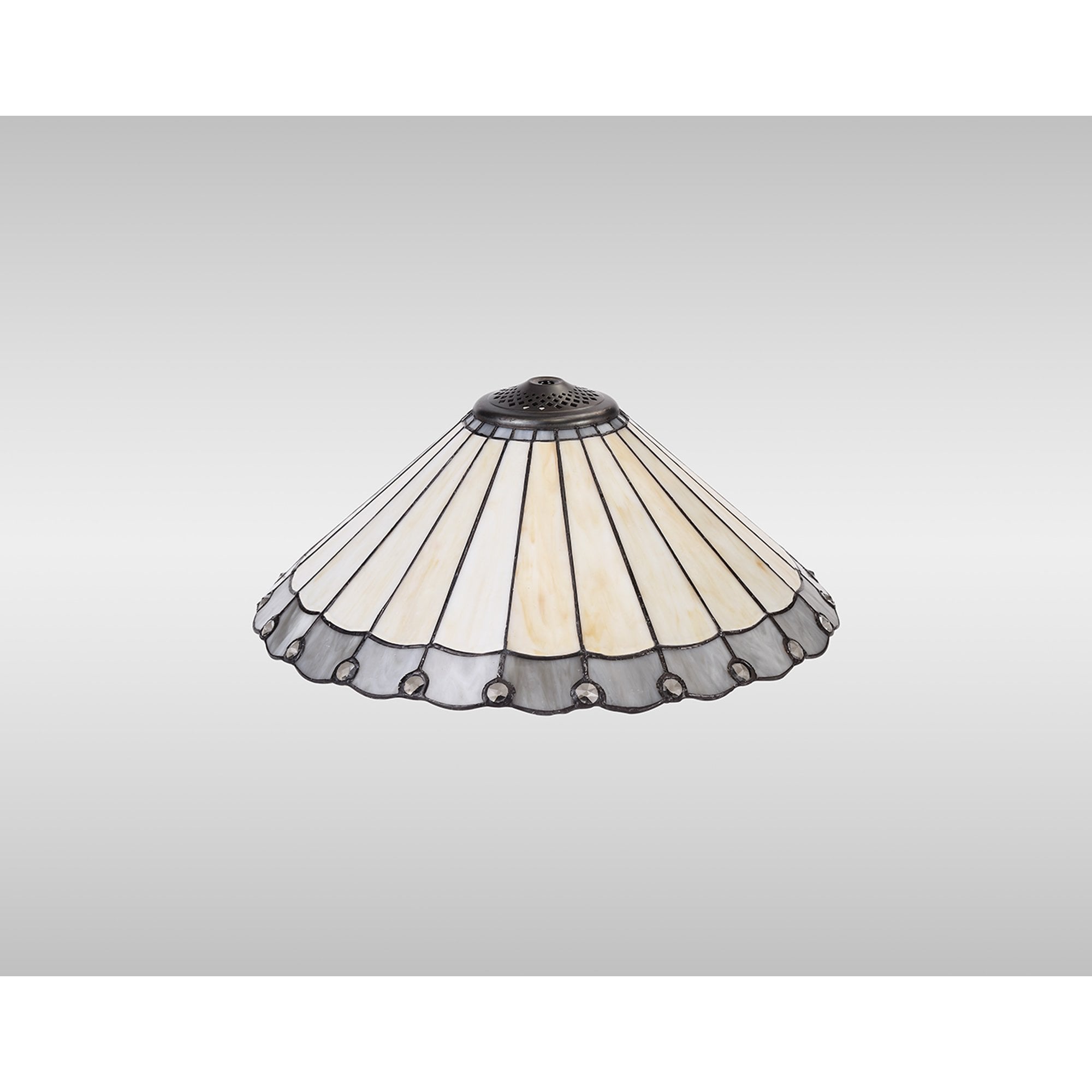 Fabula Amberley 40cm Tiffany Shade - Grey & Cream - Shade Only