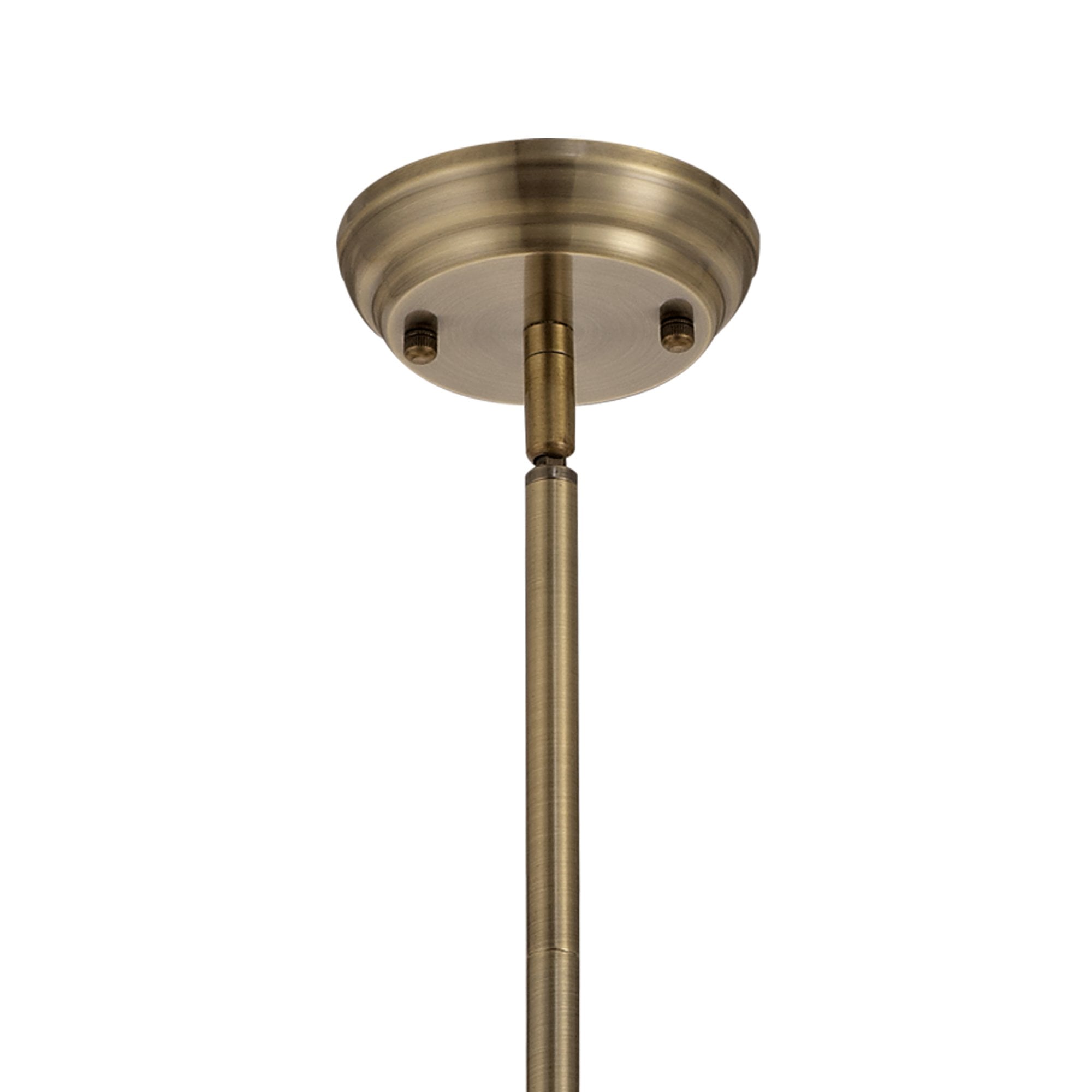 Fabula Amberley Single Pendant - 30cm Tiffany Shade - Antique Brass, Amber & Cream