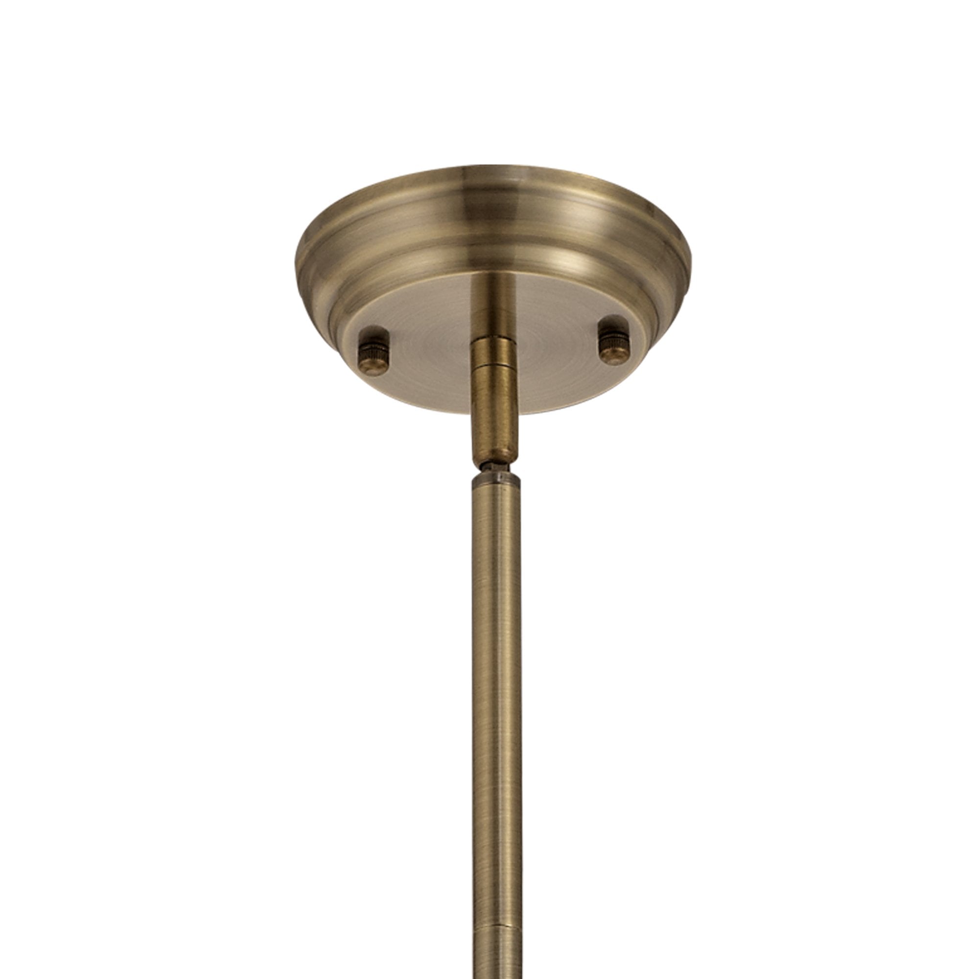 Fabula Amberley Single Pendant - 30cm Tiffany Shade - Antique Brass, Blue & Cream