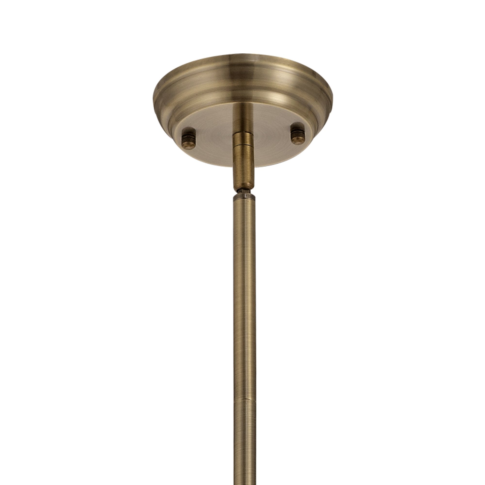 Fabula Amberley Single Pendant - 30cm Tiffany Shade - Antique Brass, Green & Cream