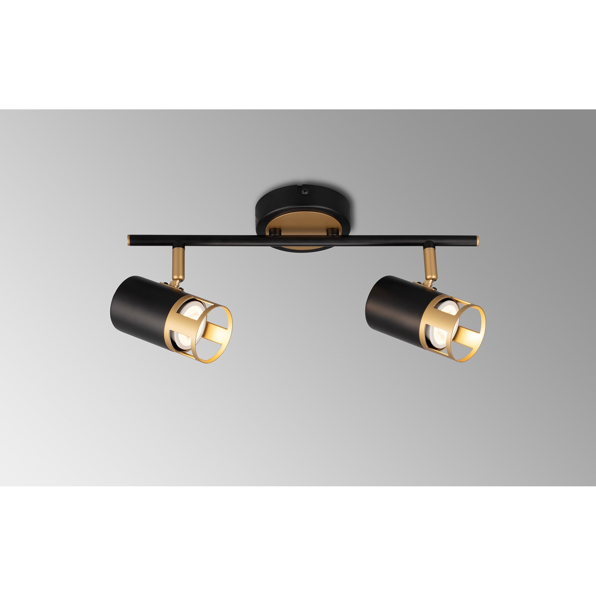 Fabula Amesbury 2 Light Linear Bar Spotlight - Black & Painted Gold